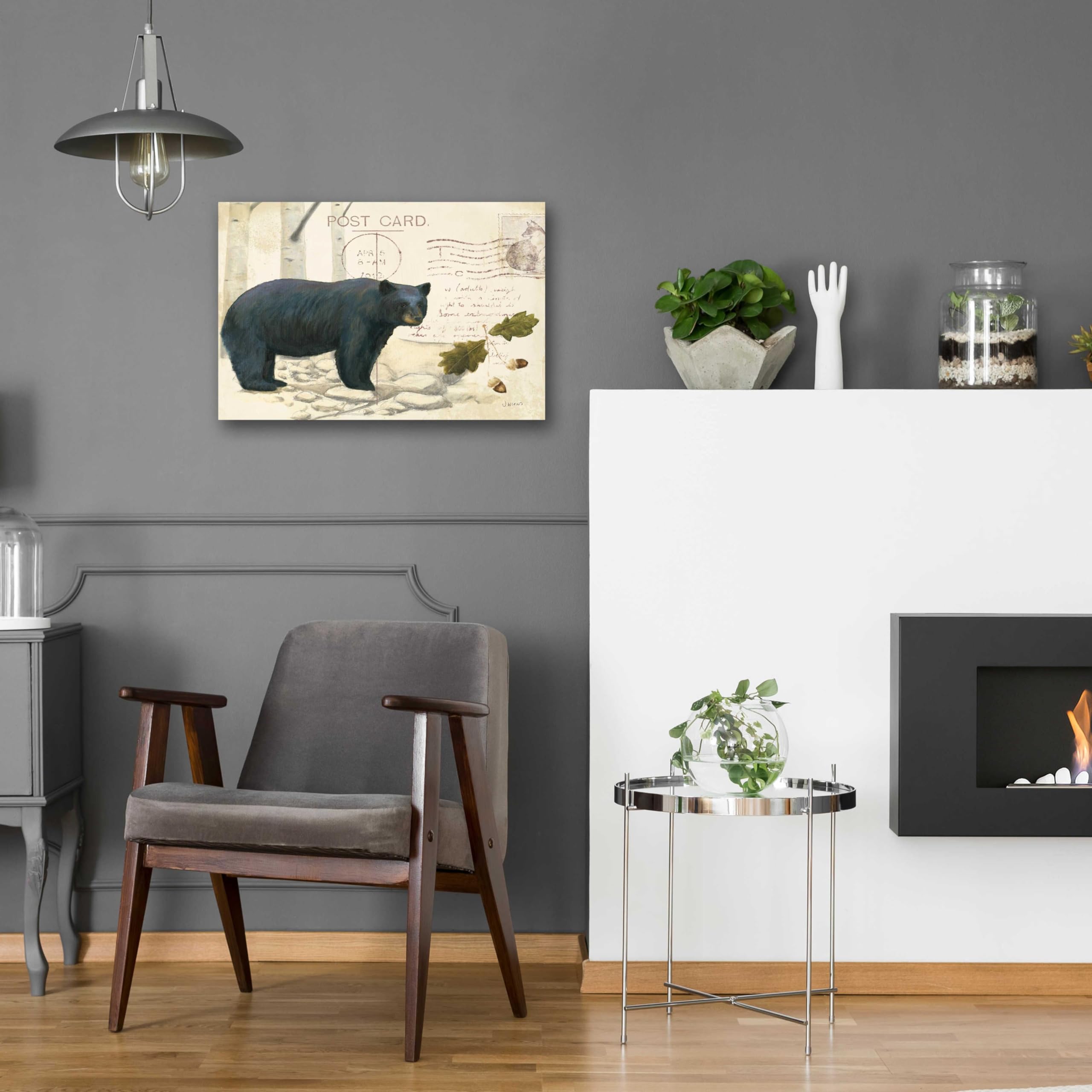 Northern Wild Bear Acrylic Glass Wall Art by James Wiens - 24x16 Inches Modern Wildlife Painting for Living Room, Office & Cabin Decor