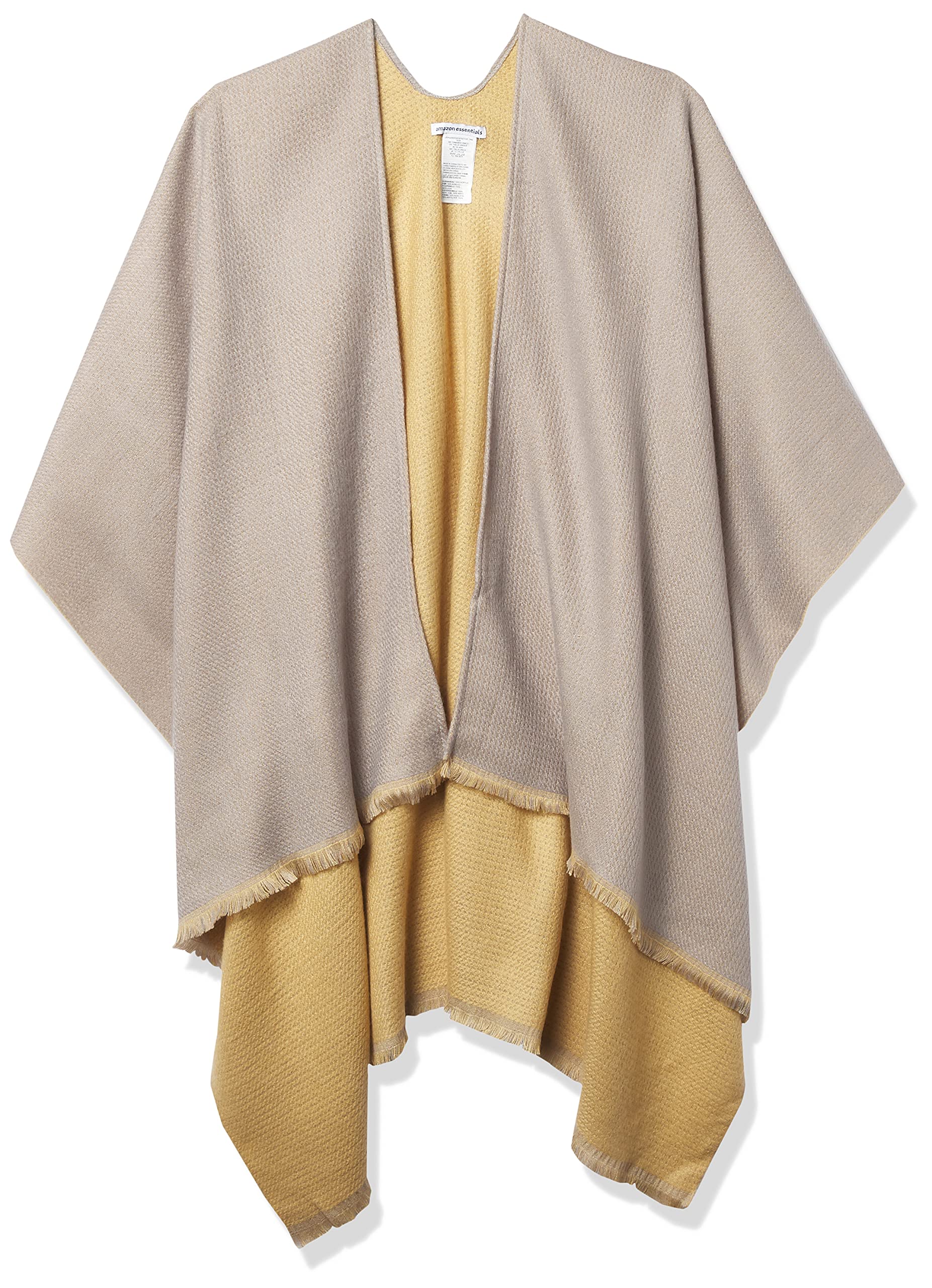 Amazon Essentials Women's Reversible Poncho - Lightweight Water-Resistant Wrap for Fall & Winter - Perfect for Travel, Outdoor Activities & Casual Wear