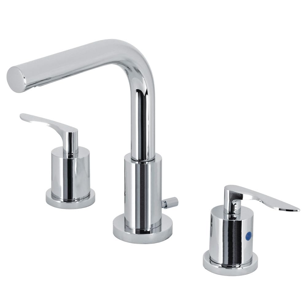 Kingston Brass FSC8951SVL Serena Widespread Bathroom Faucet with Brass Pop-Up Drain, 13.75