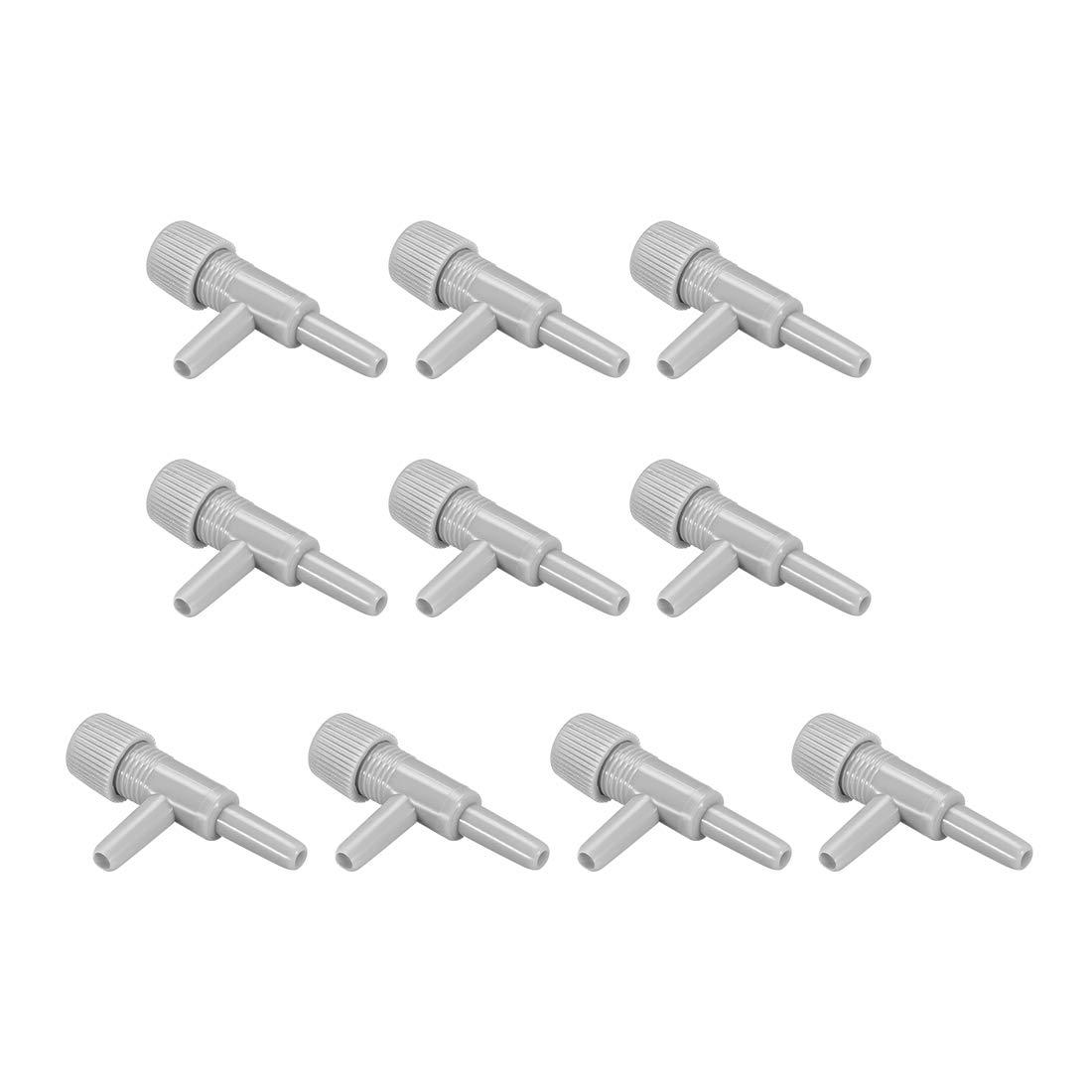 uxcell 2-Way Cross Shaped Aquarium Air Valve - Plastic Air Pump Control Valve for Fish Tank (Gray, 10Pcs) - Perfect for Oxygen Regulation in Home Aquariums & Fish Tanks