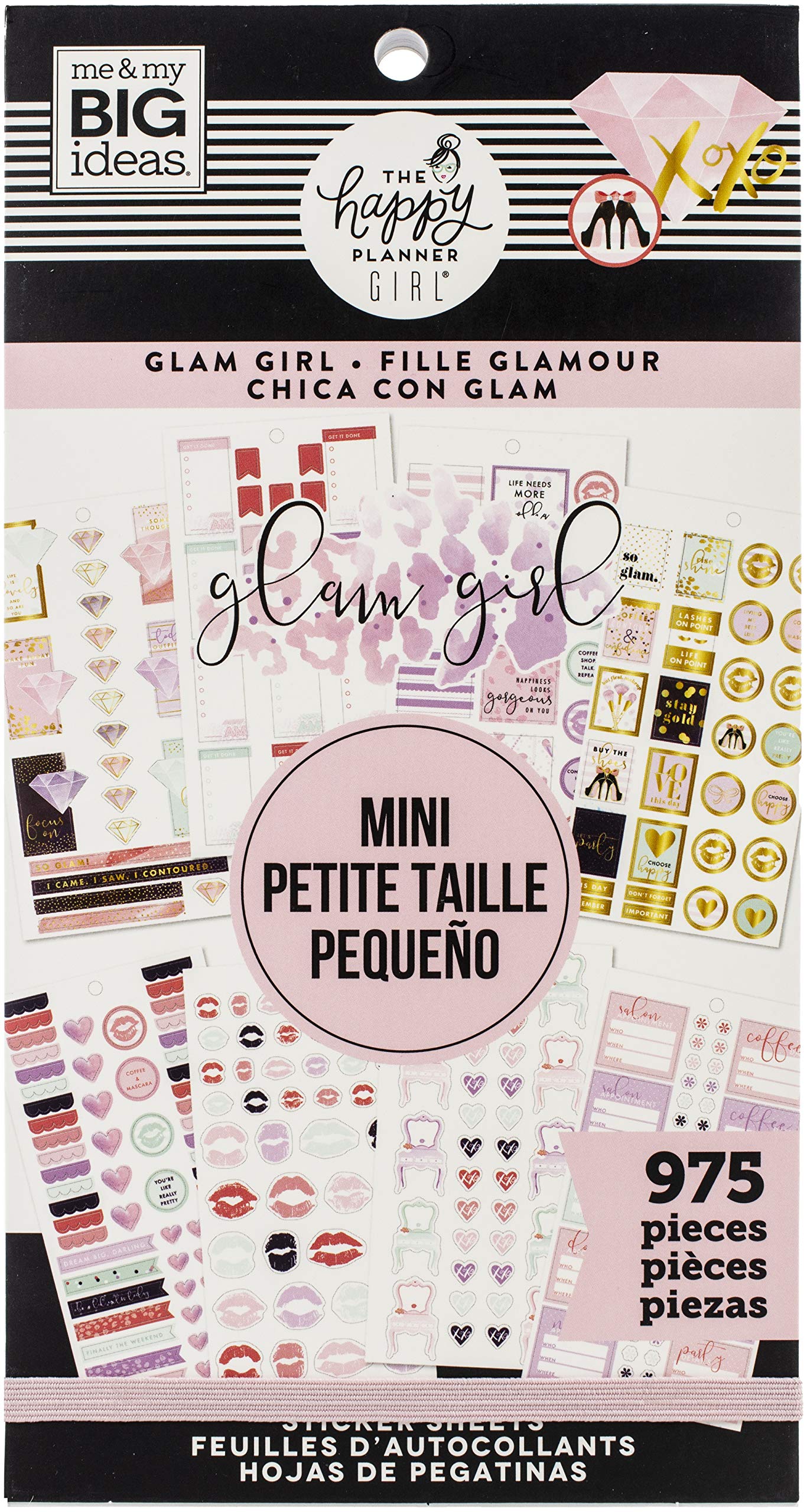 ME & MY BIG IDEAS Happy Planner Stickers - Glam Girl Design, 975/Pack - Perfect for Scrapbooking, Journaling & Planner Decoration