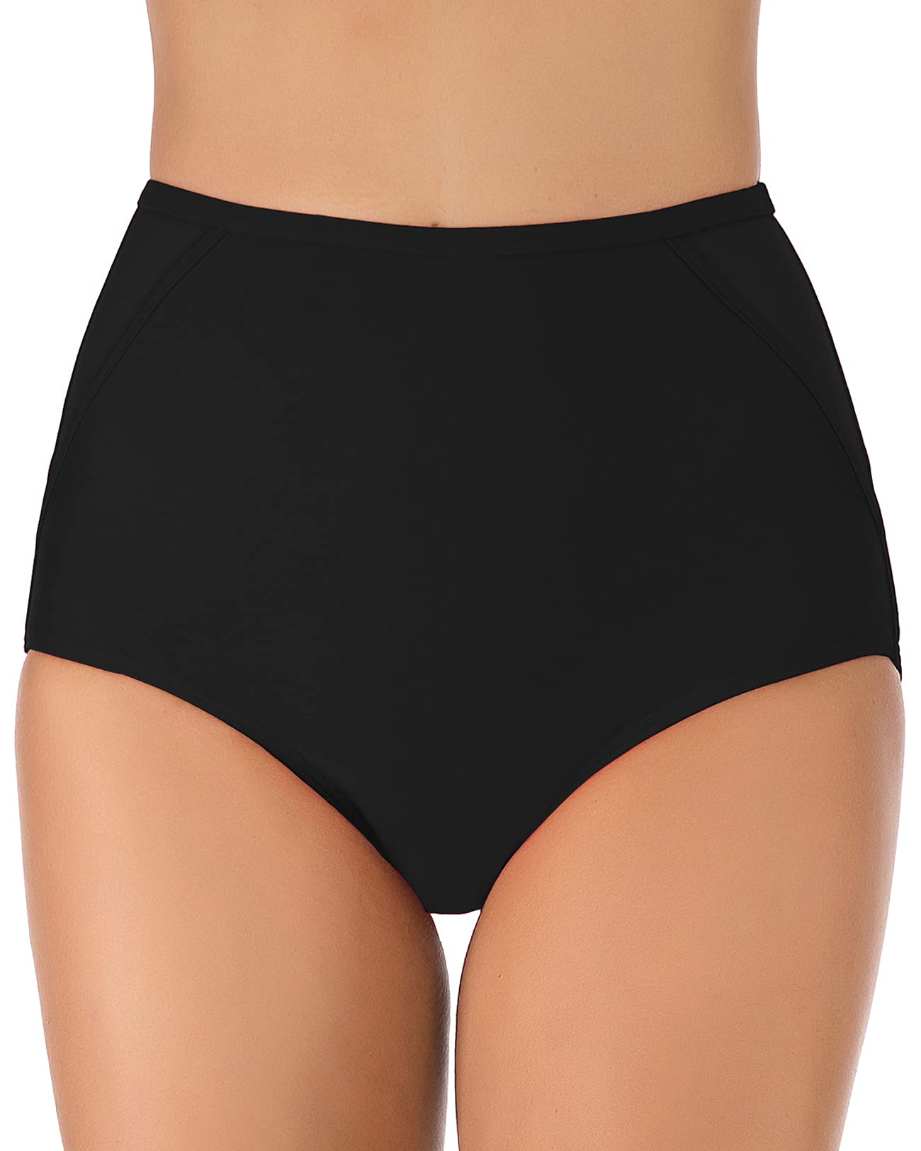 Vogueric Women's High Waisted Bikini Bottom - Tummy Control Swim Shorts with Ruched Design | Perfect for Beach, Pool & Summer Vacations