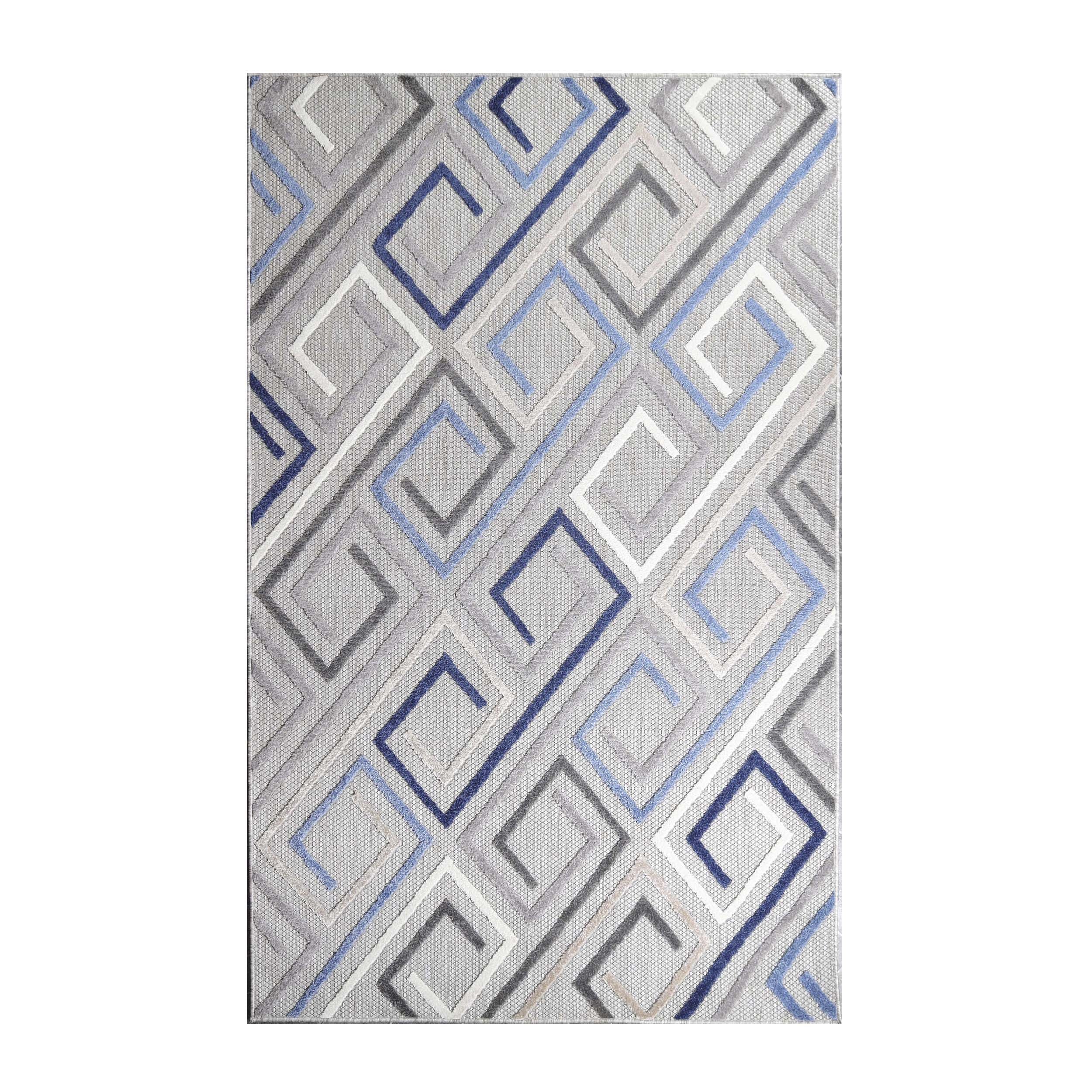 Stylish Geometric Modern Indoor Outdoor Area Rug - Perfect for Living Room, Patio, and Bedroom Decor