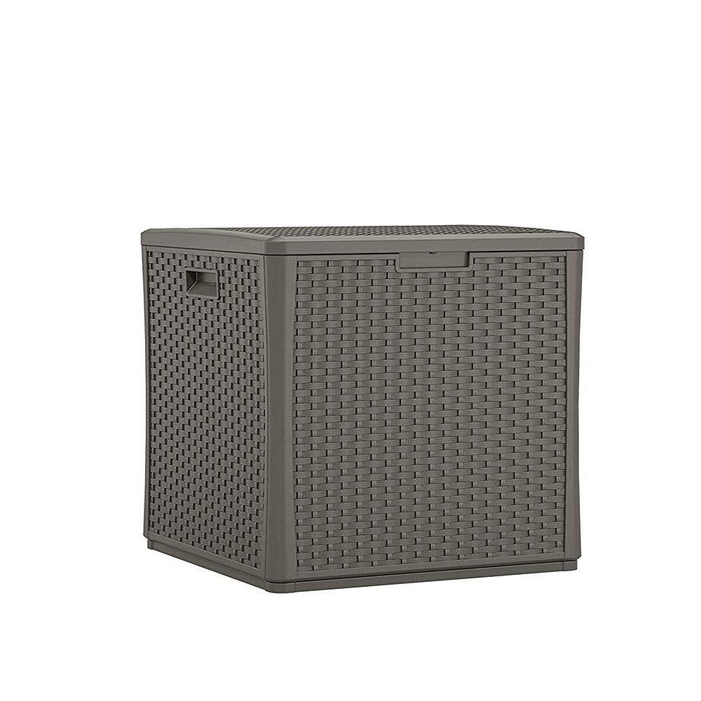 Suncast 60 Gallon Outdoor Weather-Resistant Hard Plastic Storage Deck Box with Handles & Lid - Perfect for Patio, Garden, Shed Organization (Stoney Gray) | Ideal for Storing Cushions, Pool Toys & Outdoor Gear
