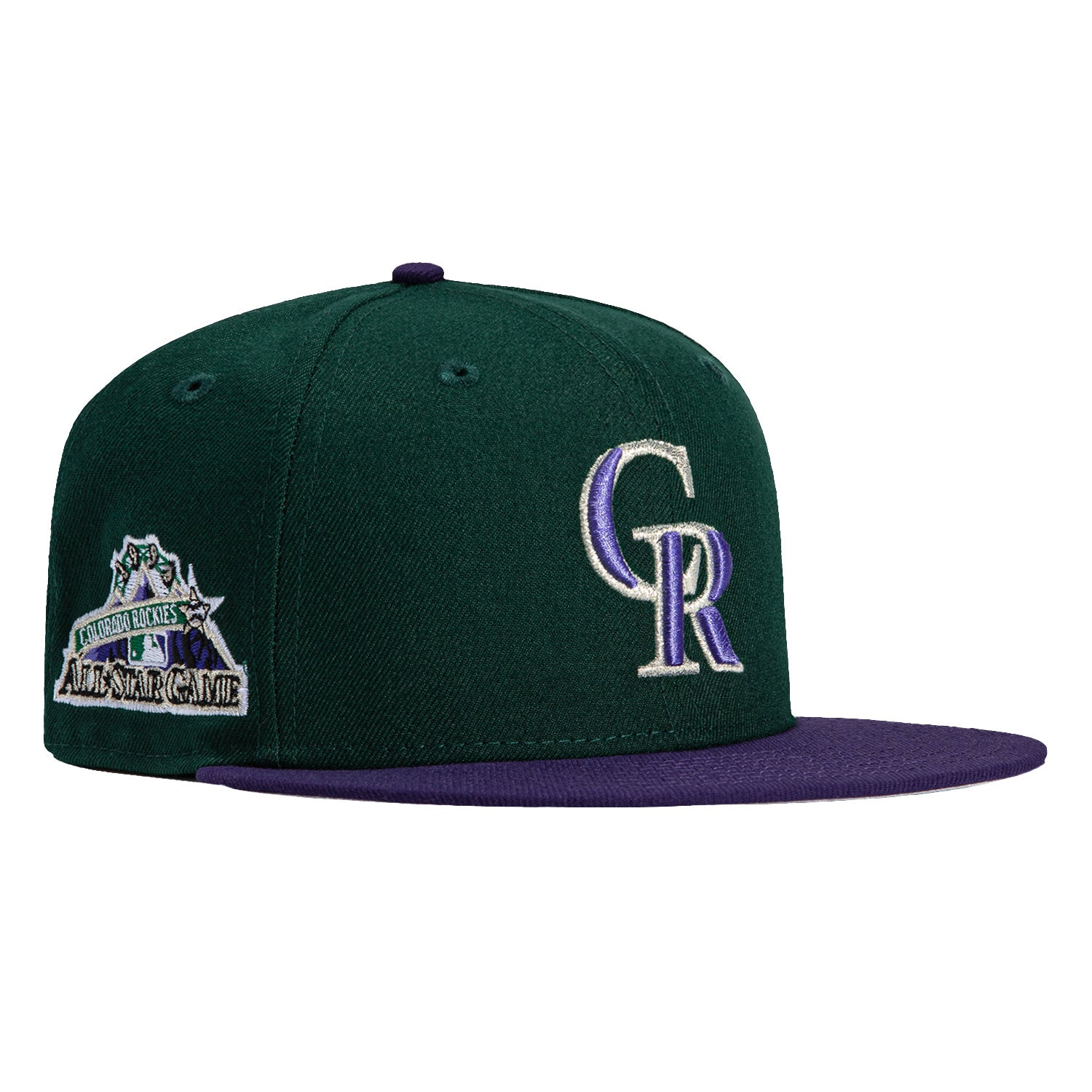 New Era 59Fifty Colorado Rockies 1998 All Star Game Patch Snapback Hat - Green & Purple Baseball Cap for Men & Women - Perfect for MLB Games, Sports Events & Streetwear Fashion