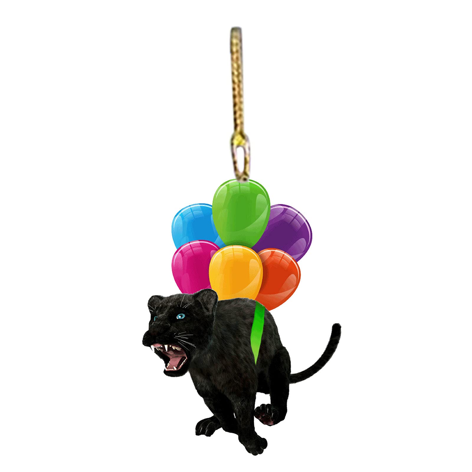 1/2/3PCS Black Cat Car Hanging Ornament with Balloons - Cute Flying Animal & Colorful Balloon Decor for Rear View Mirror - Funny Car Interior Keychain & Home Art Decoration - Perfect for Gifts, Birthday Parties & Automotive Accessories
