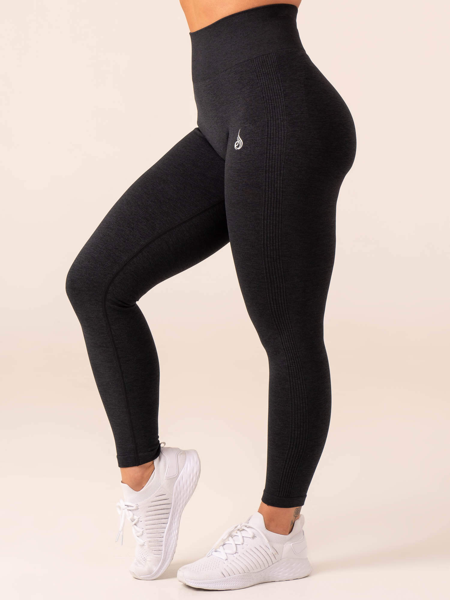 Aspire Seamless Leggings for Women - High Waisted Yoga Pants, Tummy Control Workout Leggings - Black Marl - Perfect for Yoga, Gym, Running & Everyday Wear
