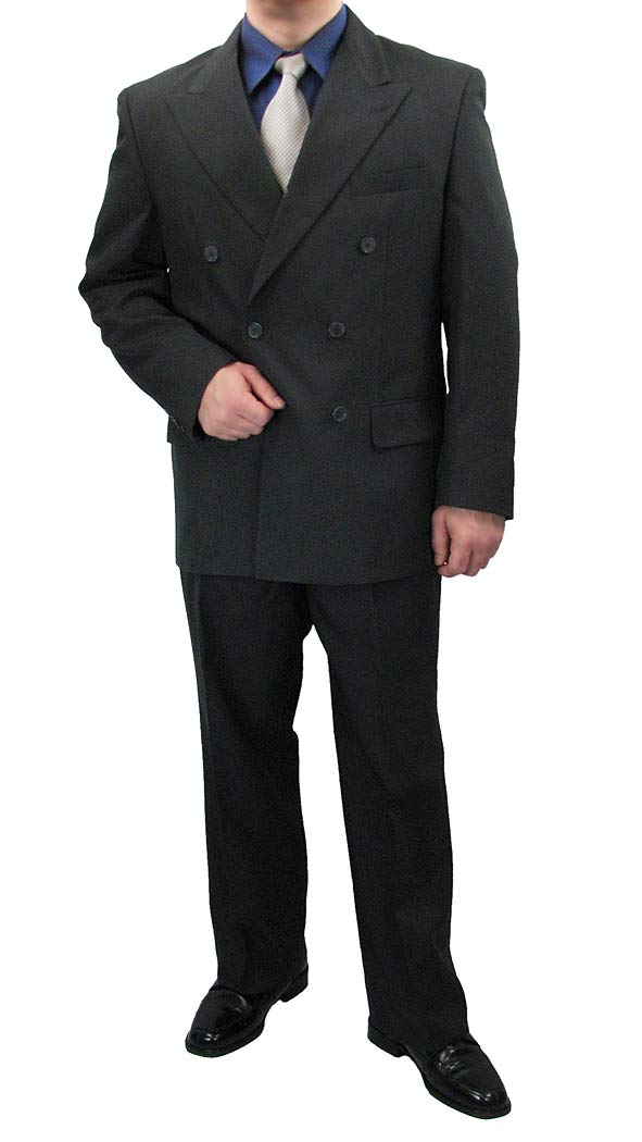 Premium Sharp Hand Tailored 2-Piece Men's Double Breasted Suit Set with 1 Pair of Dress Socks - Formal Business Attire for Weddings, Interviews & Special Occasions