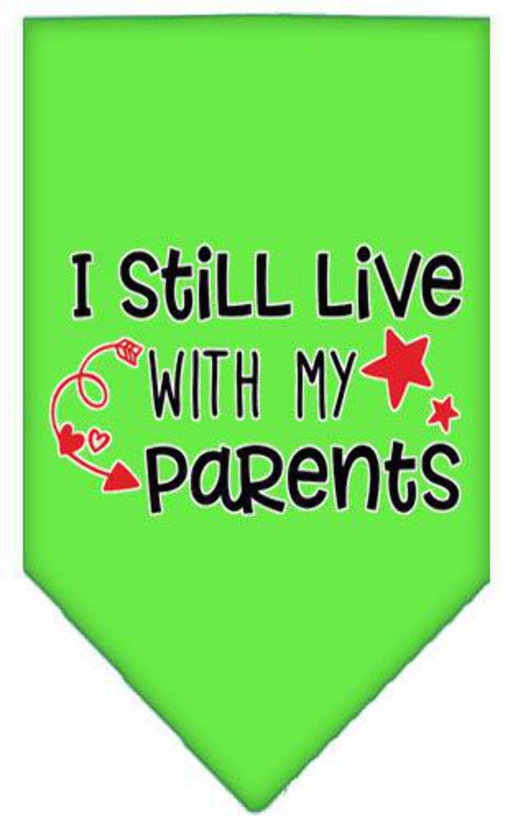 Funny Pet Bandana for Dogs - 'I Still Live With My Parents' Screen Printed Design - Grey Small Dog Neck Scarf - Perfect for Pet Costumes, Birthday Parties & Photo Shoots
