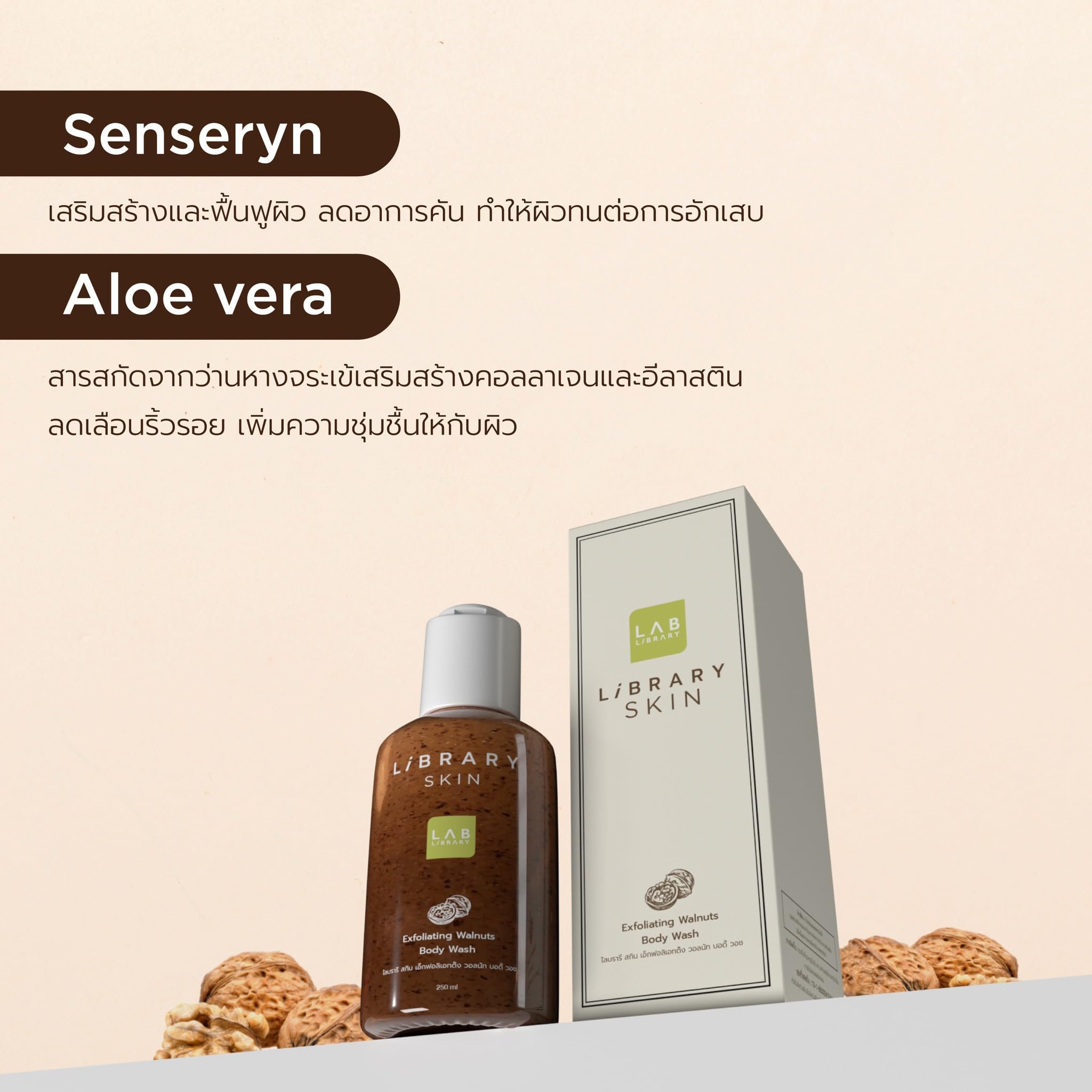 KongnapatxLablibrary Exfoliating Walnut Body Wash & Superfruit Sugar Scrub Set - Deep Cleansing for Smooth Skin | Perfect for Dry Skin & Spa Day Self Care