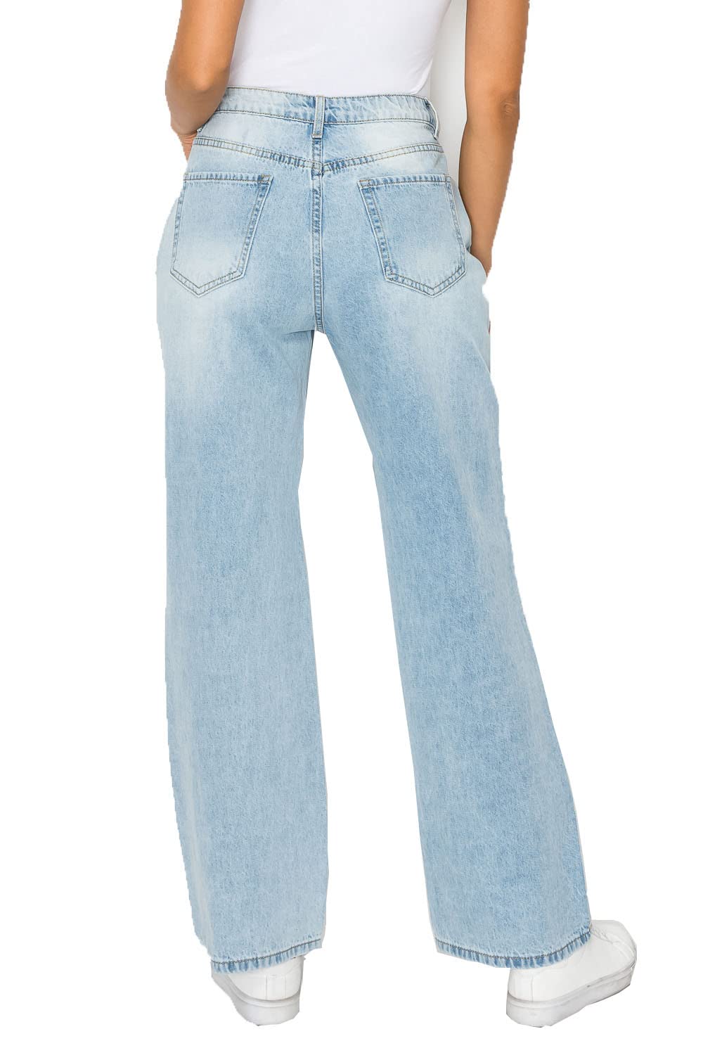 ZAMONG Women's High Waisted Straight Wide Leg Jeans - Stretch Denim Pants for Casual & Office Wear | Comfortable & Stylish for Everyday Outfits