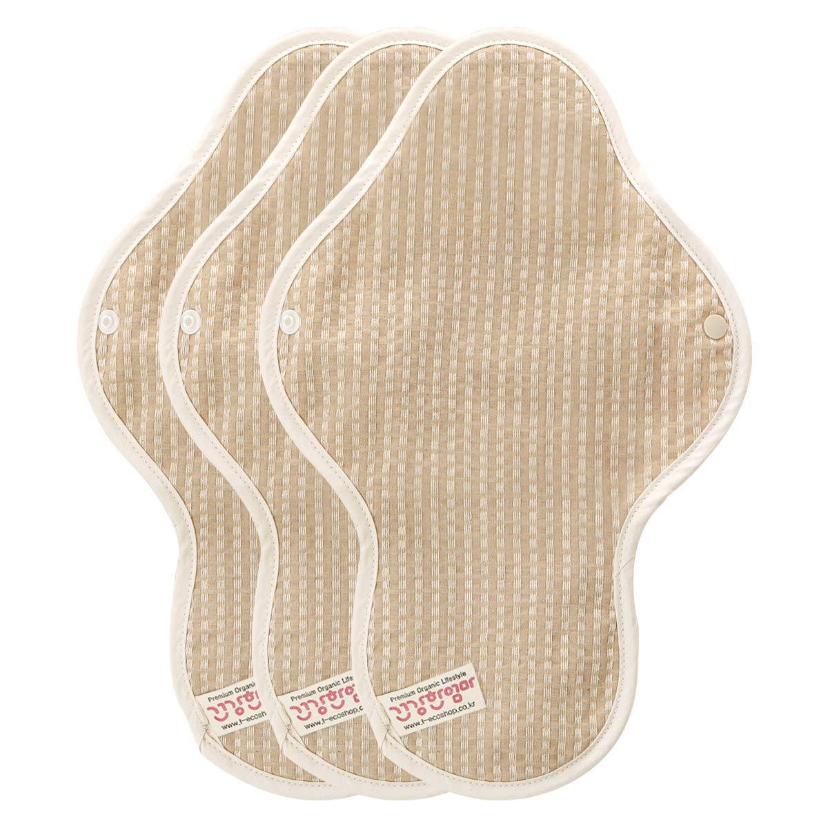 Organic Cotton Menstrual Pads with Wings - Premium Washable Cloth Pads for Women | Super Absorbent & Leak Proof | 3-Pack (Original Brown, Day Pad Plus) | Eco-Friendly Period Protection for Active Lifestyles, Travel & Overnight Use