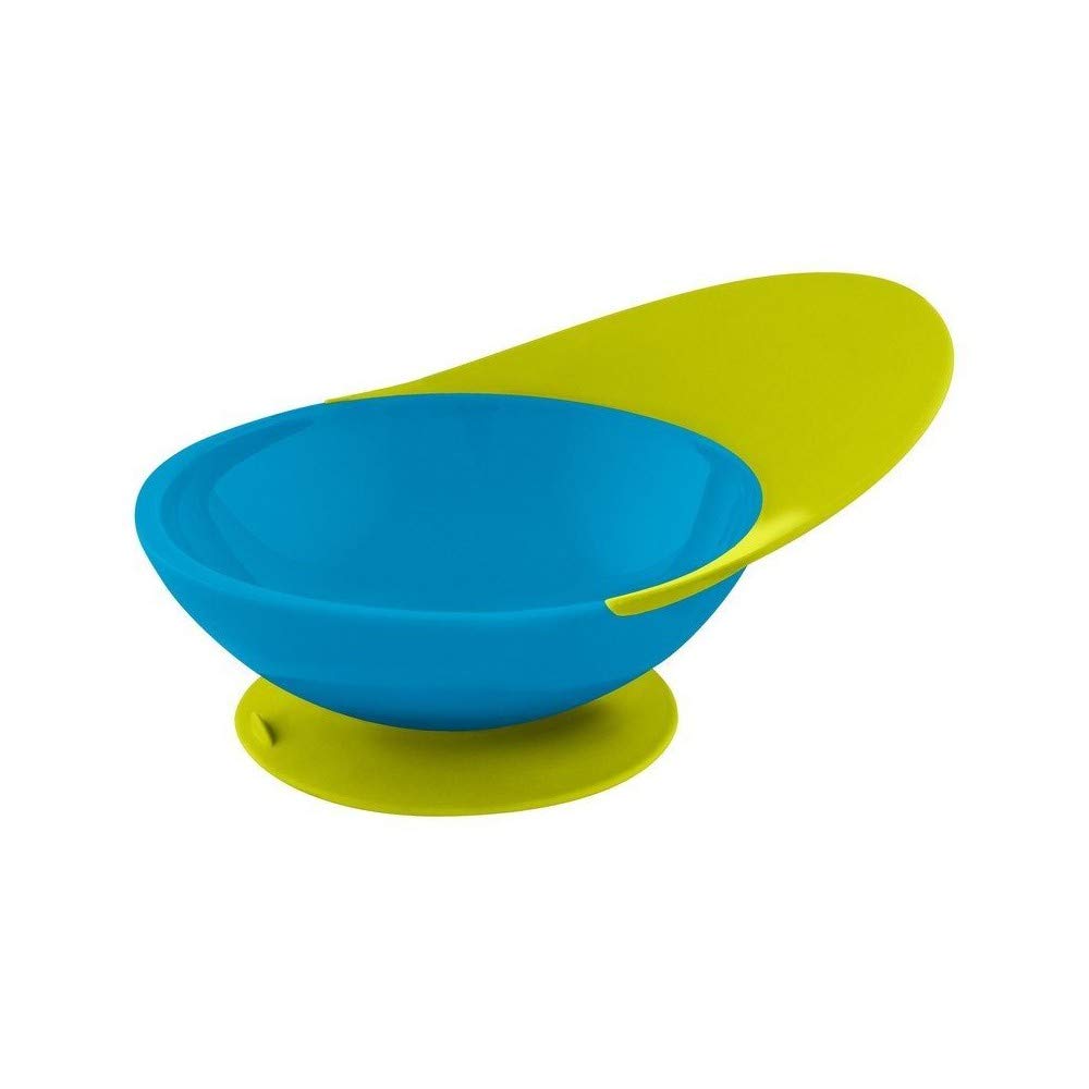 Non-Spill Toddler Bowl with Suction Base - Catch Bowl for Babies & Kids in Blue/Green - Perfect for Mess-Free Mealtime at Home or Daycare