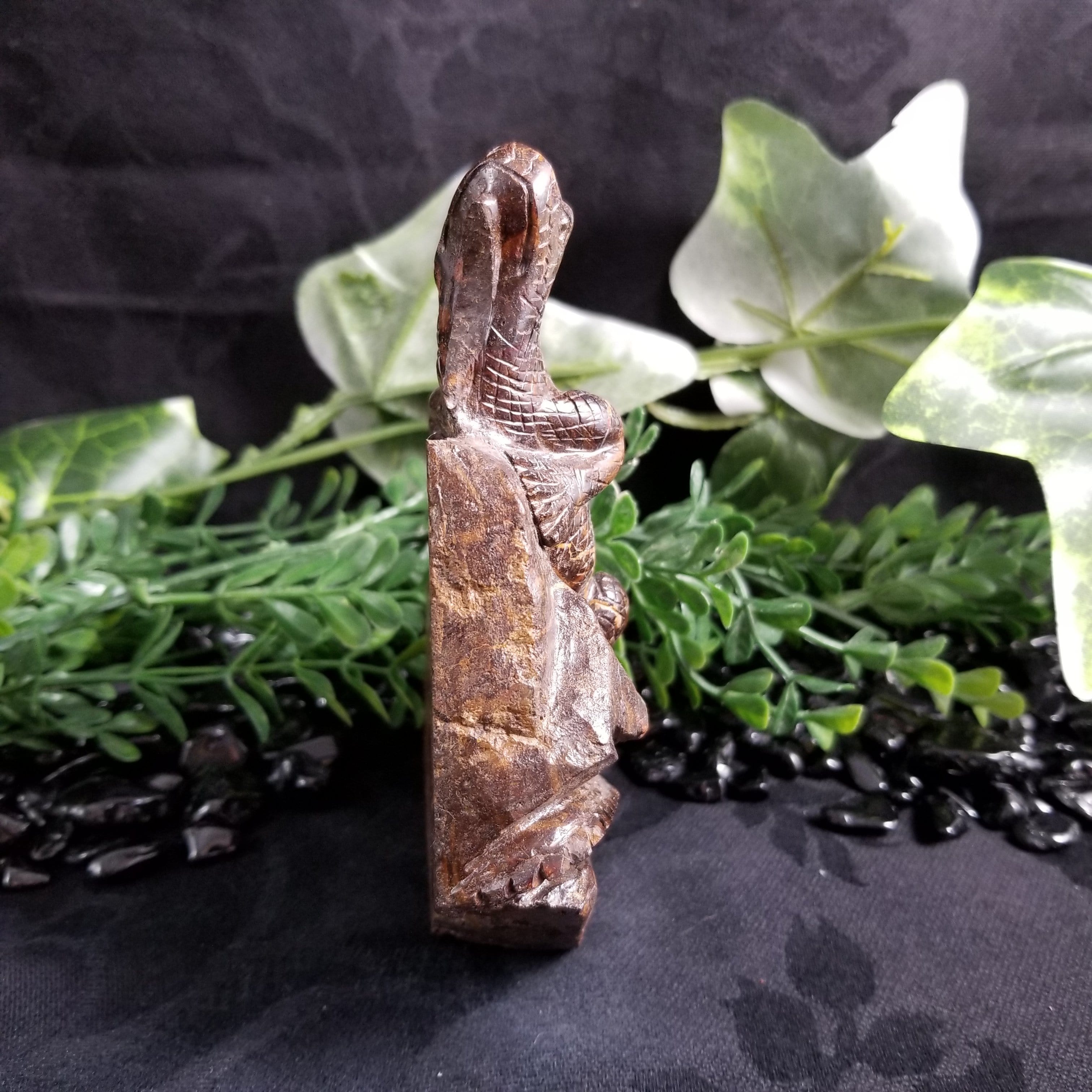 Natural Boulder Opal Lizard Sculpture (355g) - Handcrafted Gemstone Art for Home Decor, Crystal Collection & Spiritual Healing