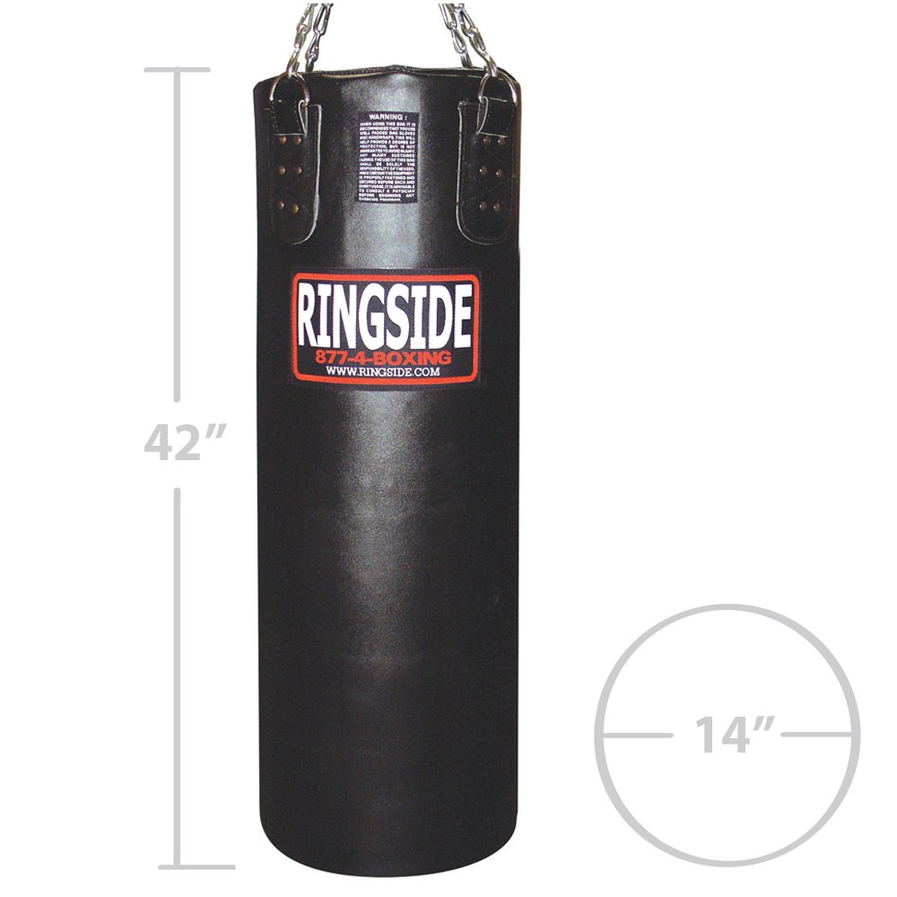 Ringside Leather Heavy Bag Unfilled - Premium Boxing Punching Bag for Training & Fitness - Perfect for Home Gym, MMA, Kickboxing, and Boxing Workouts