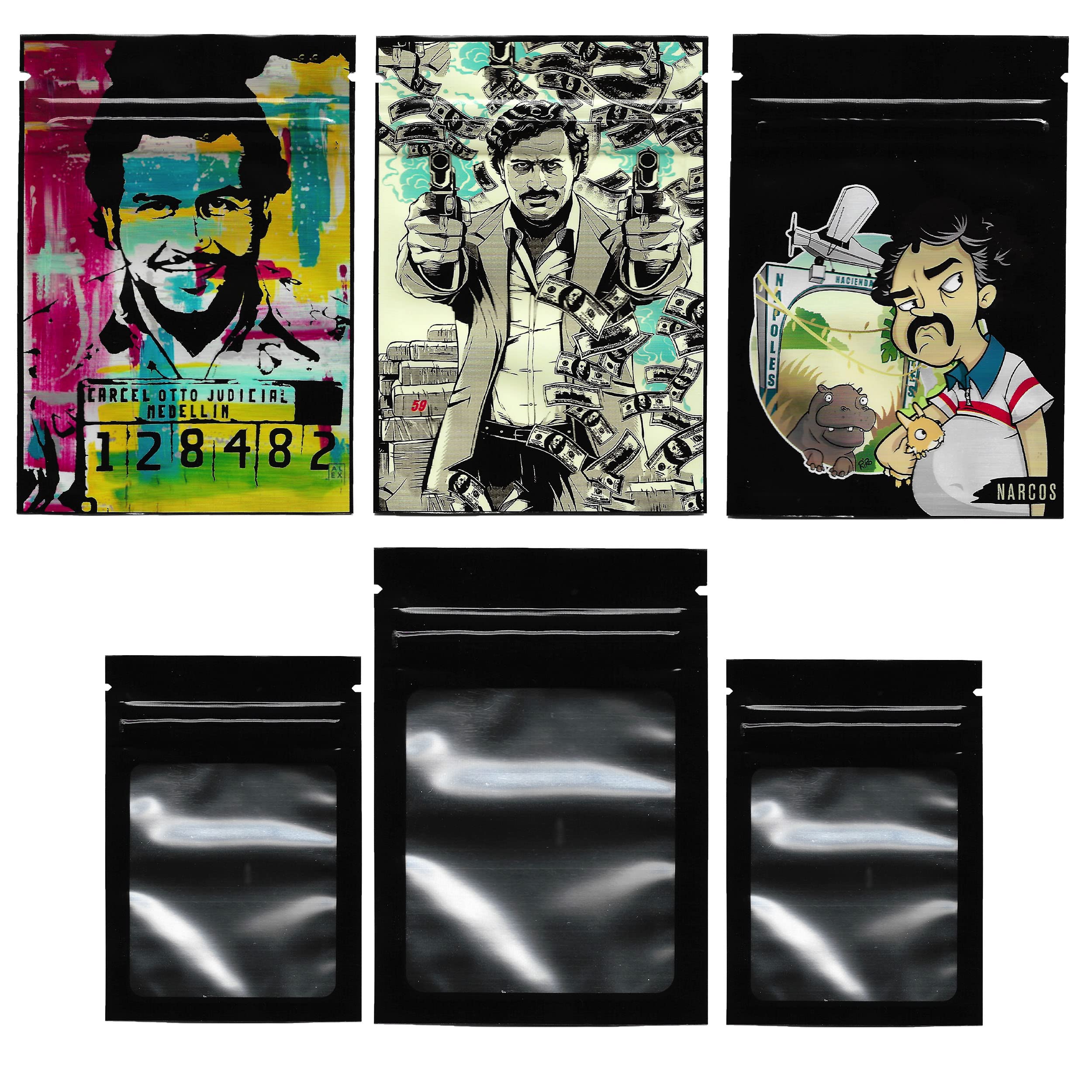 100 Cali Packs 3.5G Smell Proof Mylar Bags | Resealable Food Storage Pouches for Herbs, Snacks & Travel | Airtight Moisture-Proof Container for Cannabis, Tea & Coffee