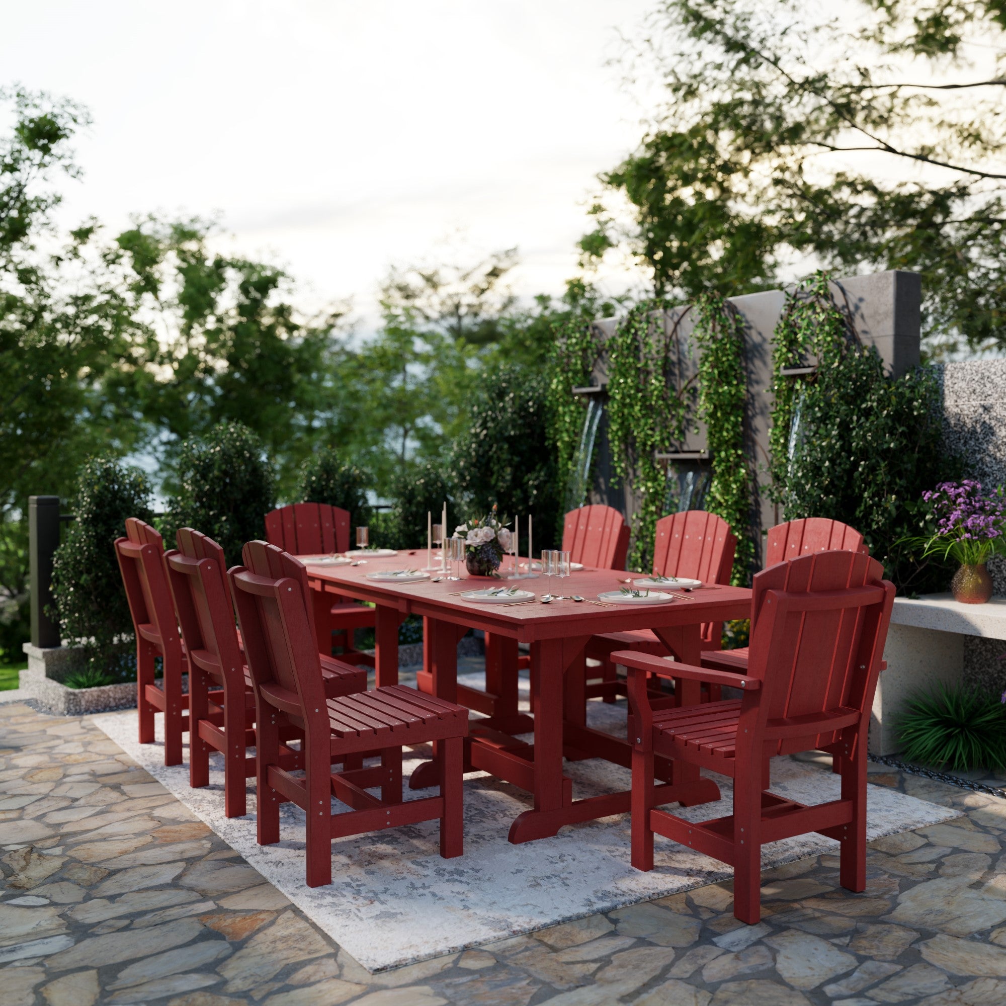 Heritage 9-Piece 44x94 Inch Dining Table Set - Perfect for Family Gatherings, Dinner Parties & Formal Dining Rooms