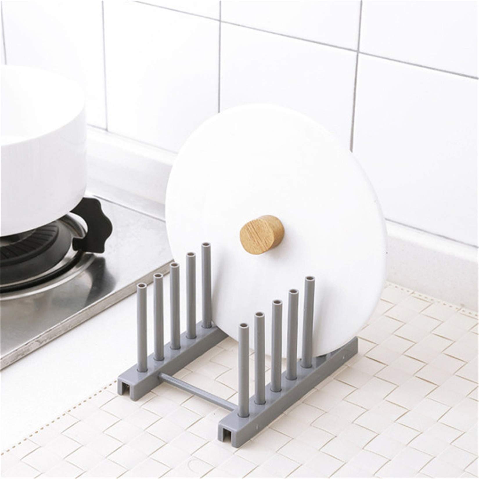 Stainless Steel Dish Drying Rack - 2 Tier Kitchen Countertop Organizer for Plates, Bowls, Cups & Cutting Boards - Space Saving Cabinet Storage Solution for Small Kitchens
