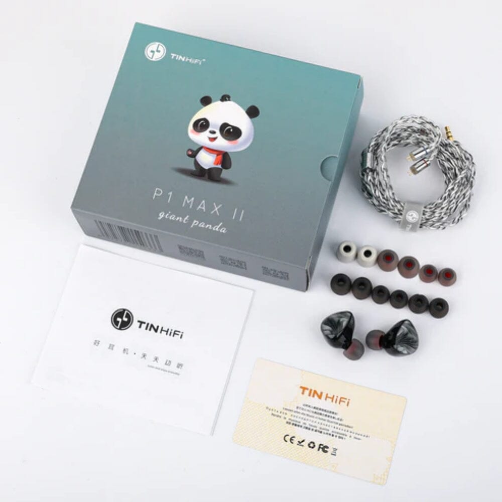 TinHiFi P1 MAX II Giant Panda 14.2MM Planar Magnetic In-Ear Earphones - HiFi Audiophile Headphones for Music Lovers, Studio Monitoring & Gaming