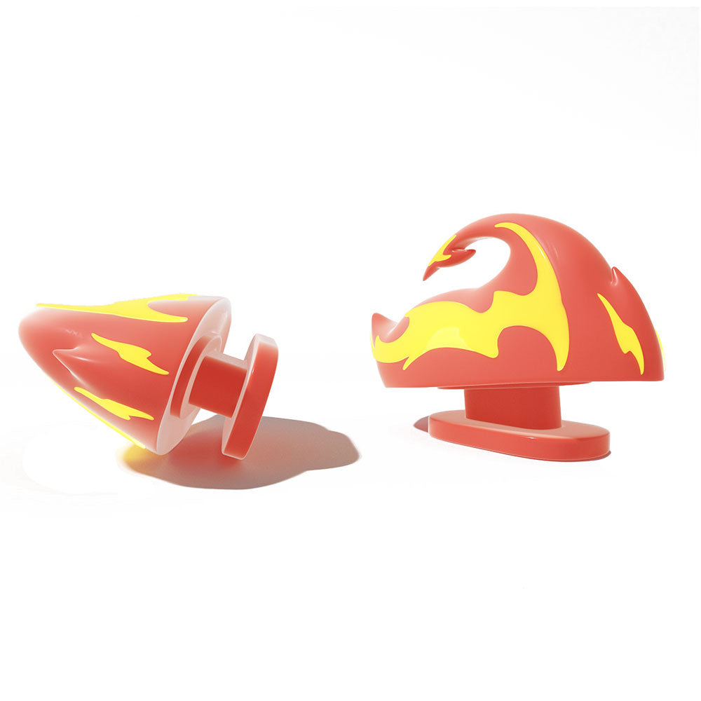 Glow in the Dark Fire Kaiju Shark Fins - Premium Glowing Shark Fin Costume Accessory for Cosplay, Halloween, and Themed Parties
