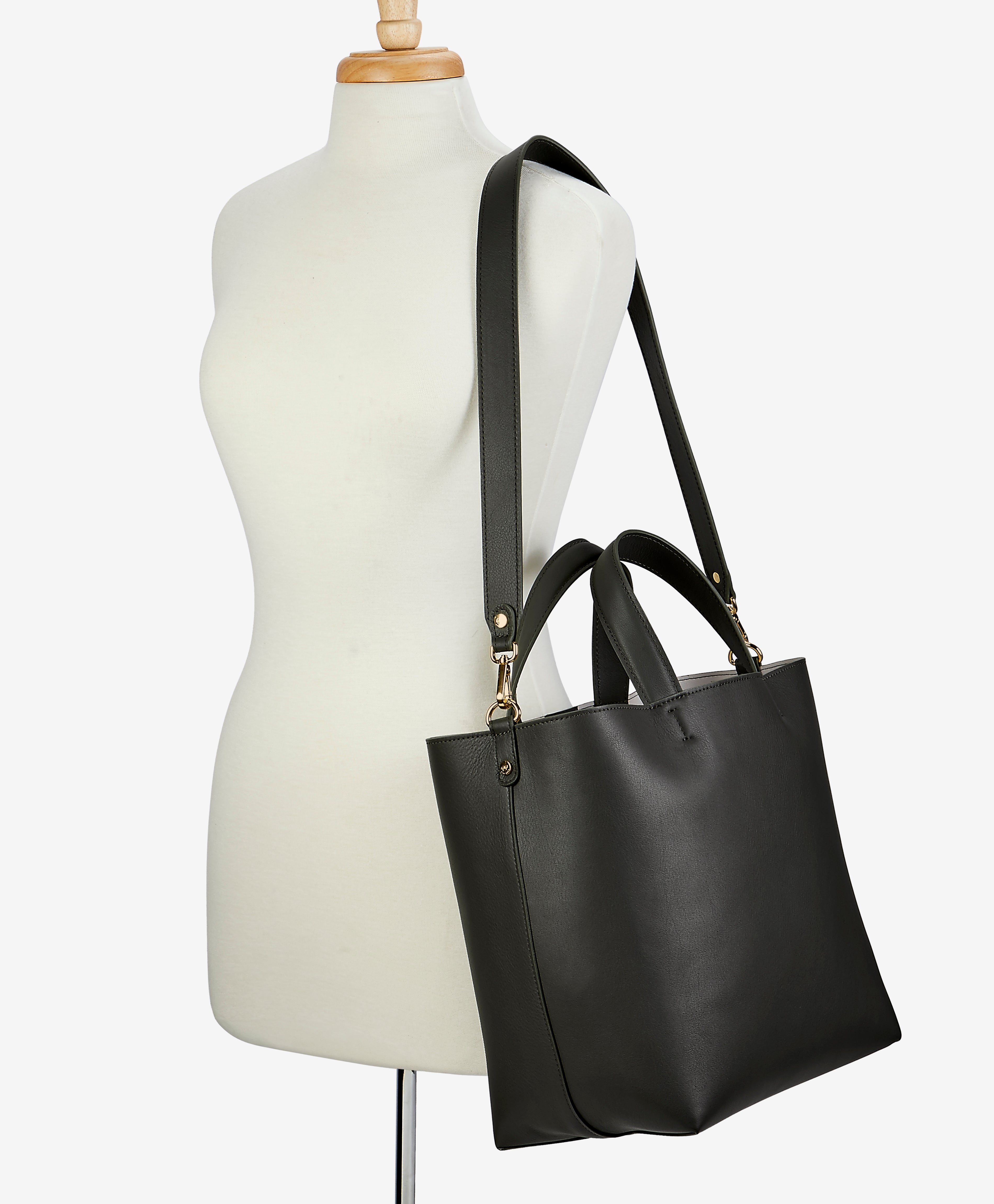 Premium Austin Tote Bag in Graphite - Genuine European Calfskin Leather for Women | Stylish Work Bag, Travel & Everyday Carry