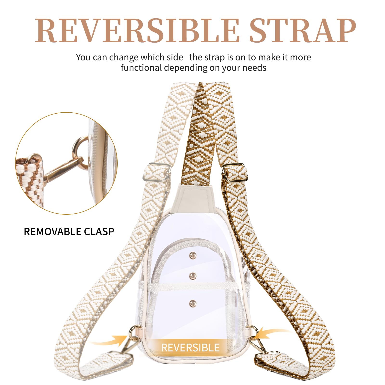 Clear Sling Bag for Women - Stadium Approved Transparent Crossbody Purse for Concerts, Festivals & Sporting Events | Trendy & Secure Fashion Accessory