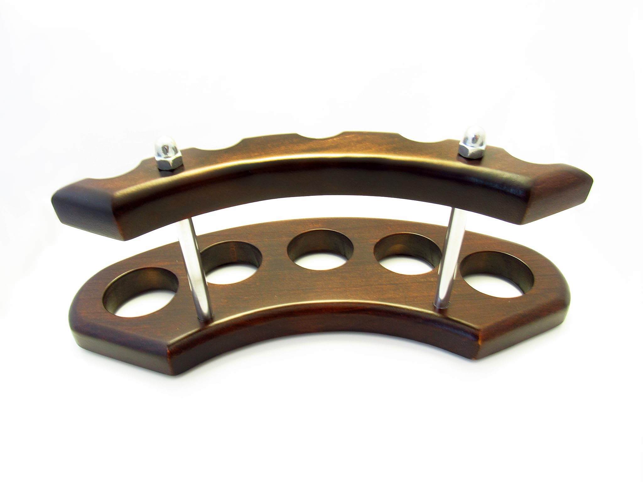 Handcrafted Wooden Pipe Stand Rack Holder for 5 Tobacco Smoking Pipes - Premium Brown Display Organizer | Perfect for Pipe Collectors, Smoking Lounges & Home Decor