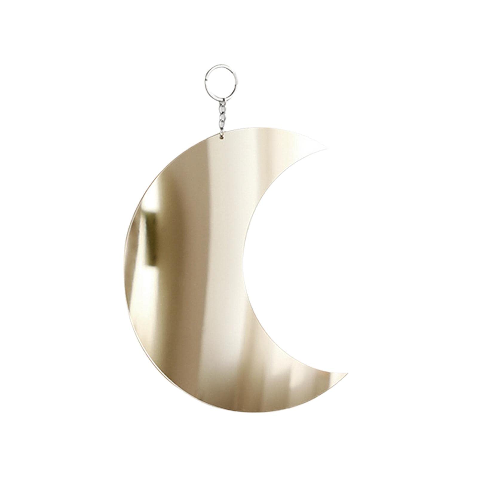 Boho Moon Phase Mirror - Silver Aesthetic Acrylic Hanging Decor for Living Room, Bedroom, Restaurant Entrance | Wall Art, Home Decor, Spiritual Decorations | Perfect for Meditation Spaces, Yoga Studios & Bohemian Interior Design