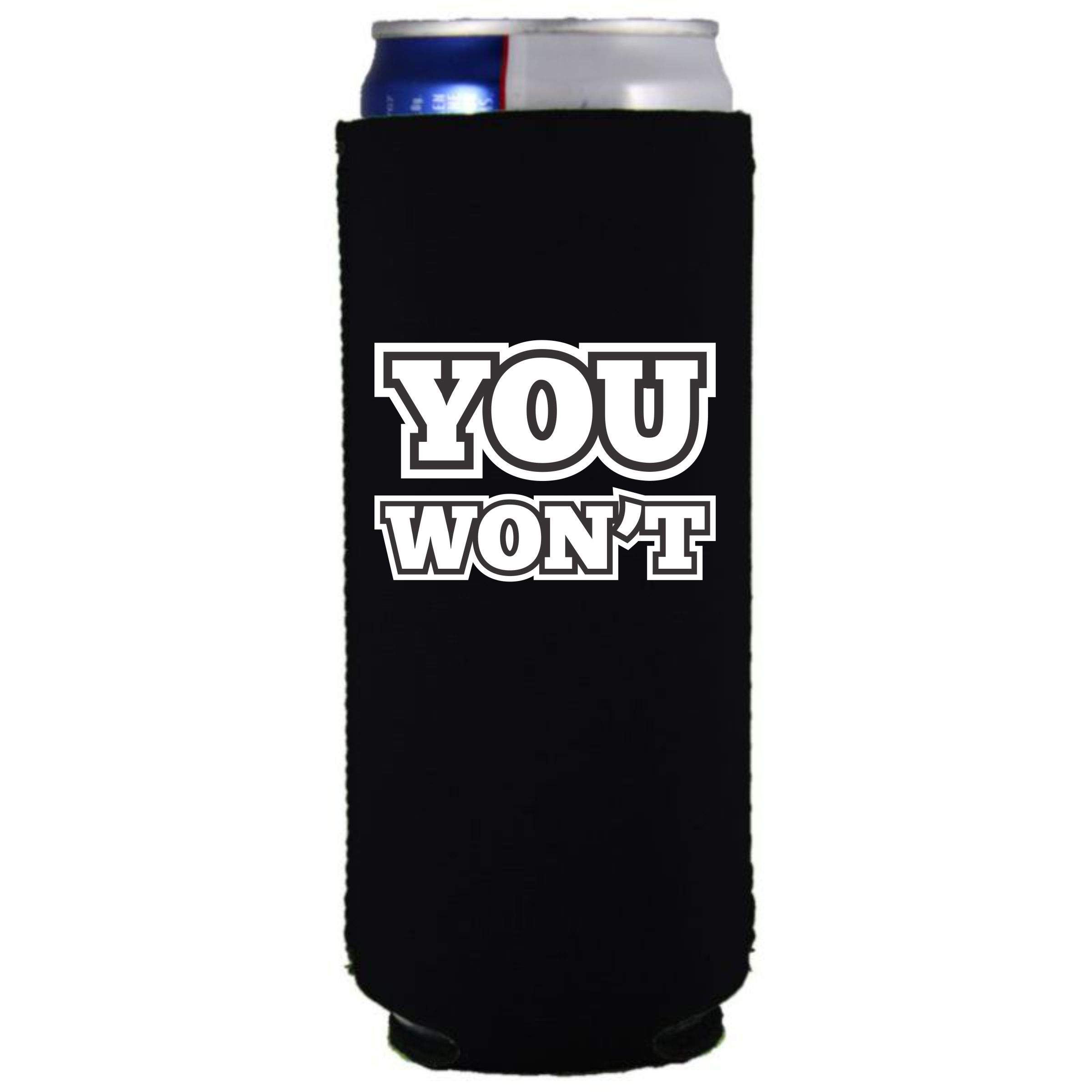 Slim Can Coolie Insulated Beer Can Holder - Black (1 Pack) - Perfect for Parties, BBQs, and Outdoor Events
