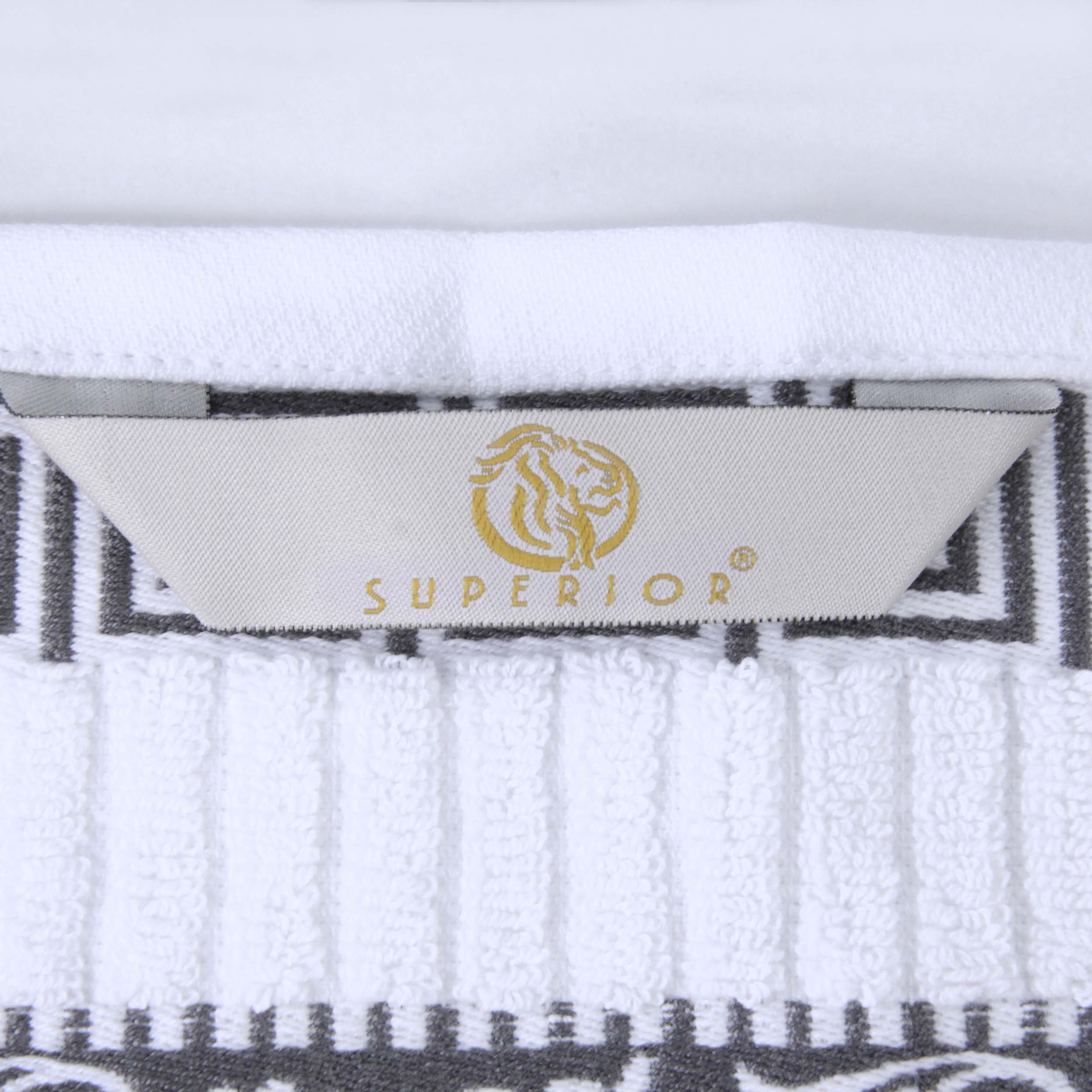 Premium Athens Cotton Greek Scroll & Floral 4-Piece Bath Towel Set - Soft & Absorbent for Spa, Bathroom & Guest Room Decor