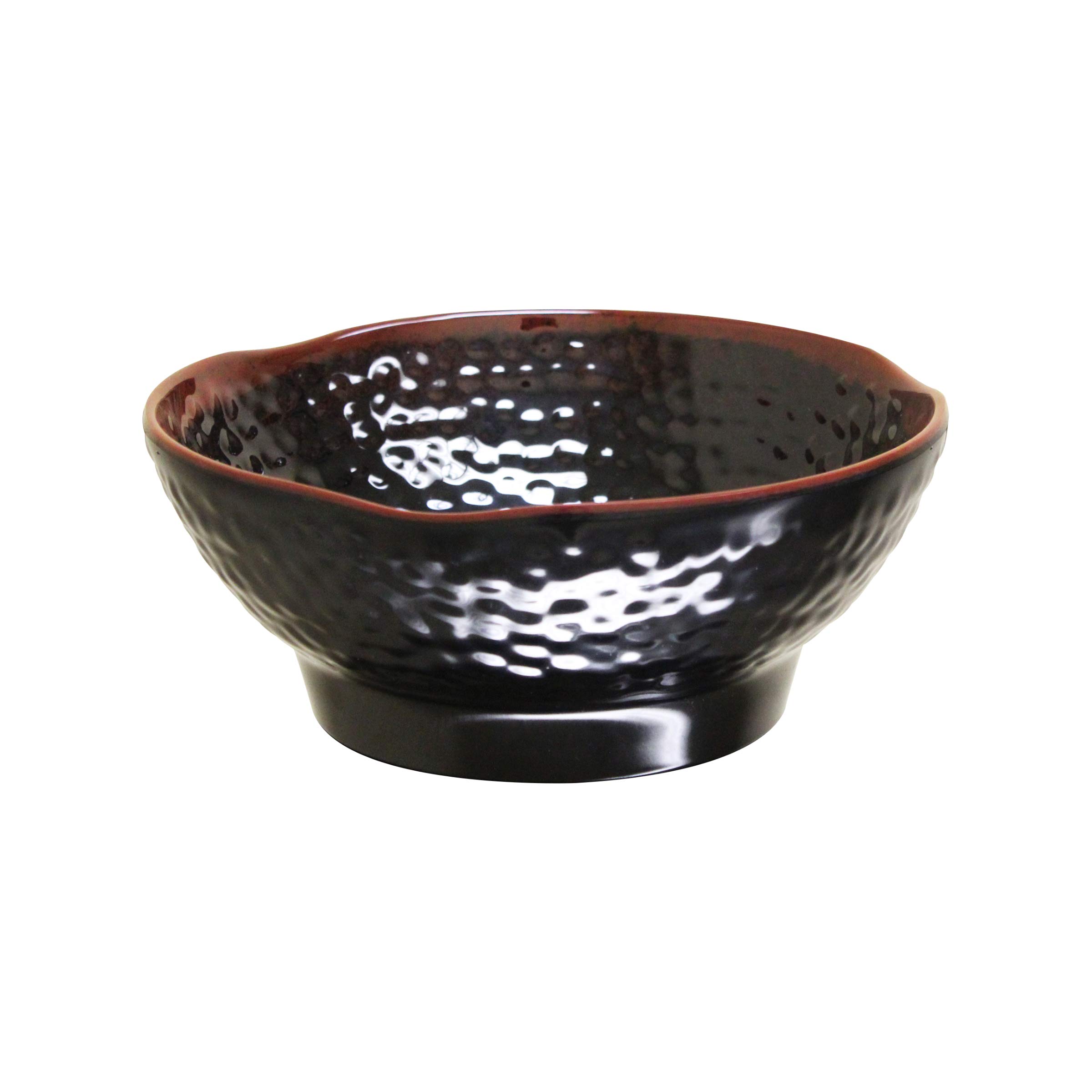 Thunder Group Tenmoku Melamine Dinnerware Set - 40oz 8-Inch Wave Soup Bowls (12-Pack) - Durable & Stylish for Restaurants, Catering, Outdoor Dining & Picnics