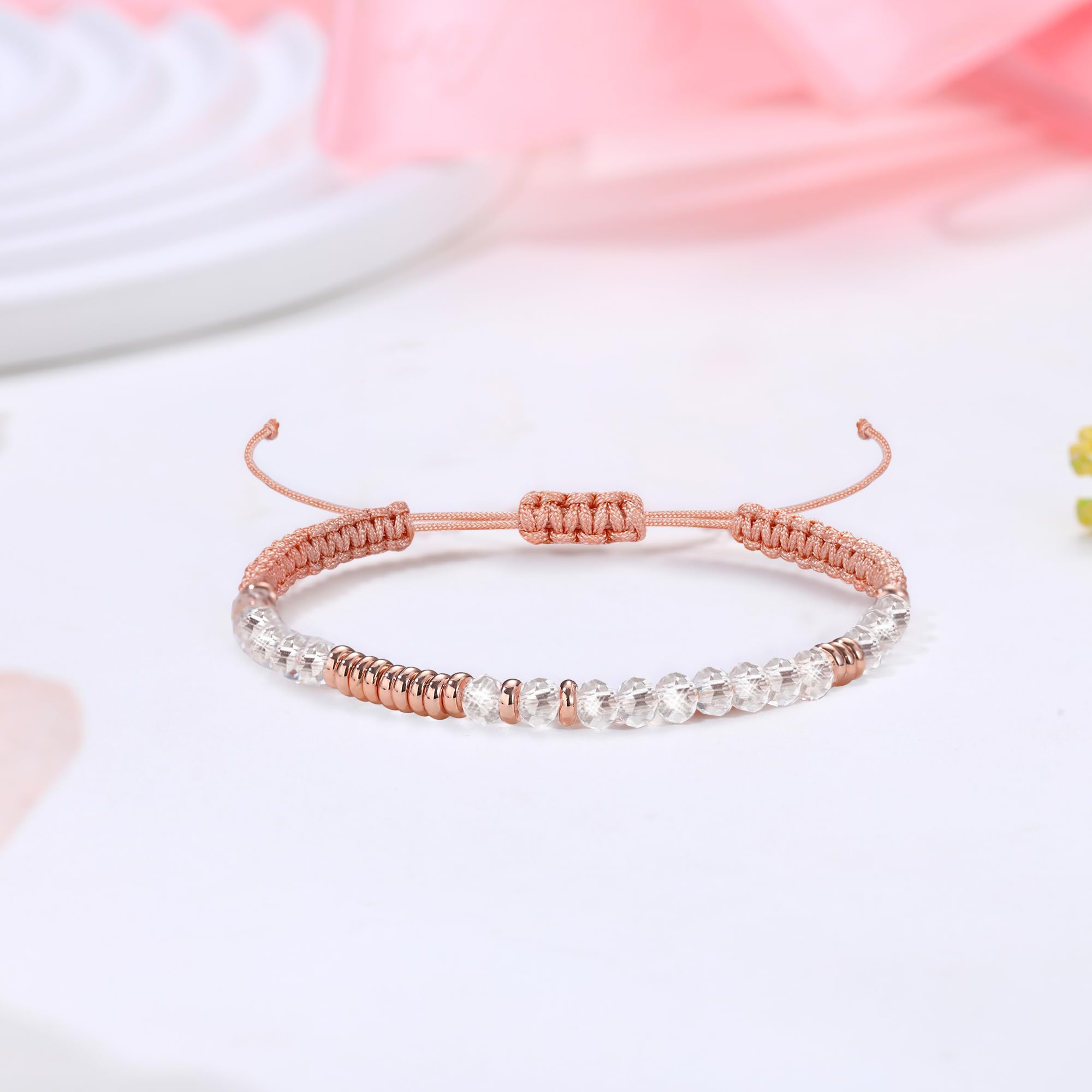 Btysun Morse Code Bracelets for Women - Inspirational Pink Braided Friendship Bracelet, Best Friend Birthday Gift, High School Graduation Present, Christmas Stocking Stuffer for Teens & Moms (2025 Trendy Jewelry) - Perfect for Daily Wear, Special Occasions & Gift-Giving