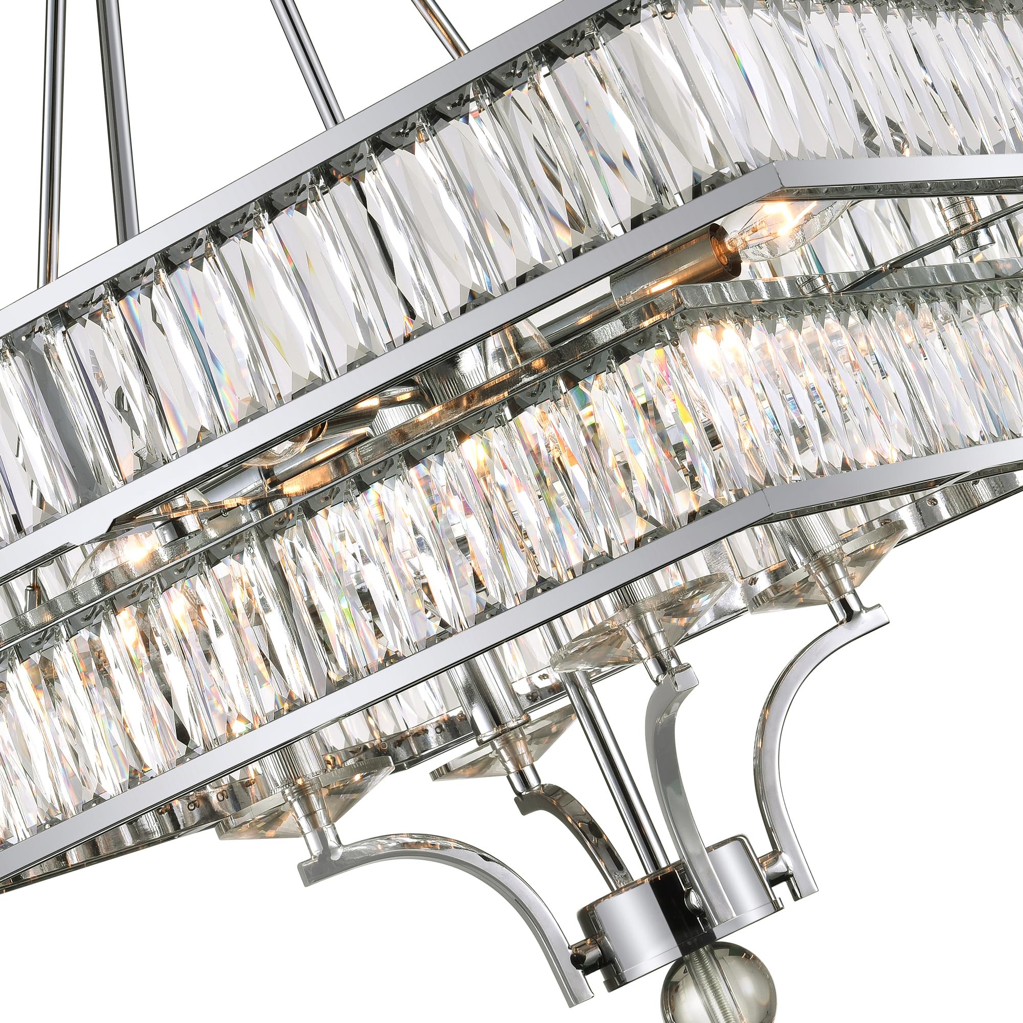 Shalia 8-Light Modern Chrome Chandelier - Elegant Dining Room & Bedroom Ceiling Light Fixture for Home Decor