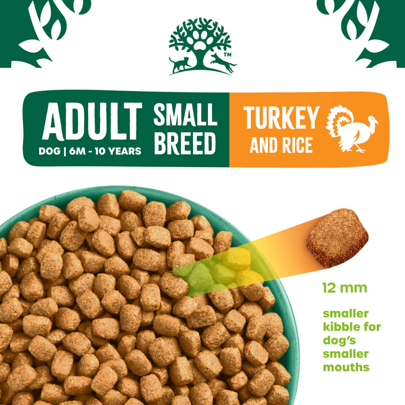 James Wellbeloved Turkey & Rice Adult Small Breed Dog Food - Grain-Free, Hypoallergenic Dry Kibble for Sensitive Stomachs - Perfect for Indoor & Active Small Dogs