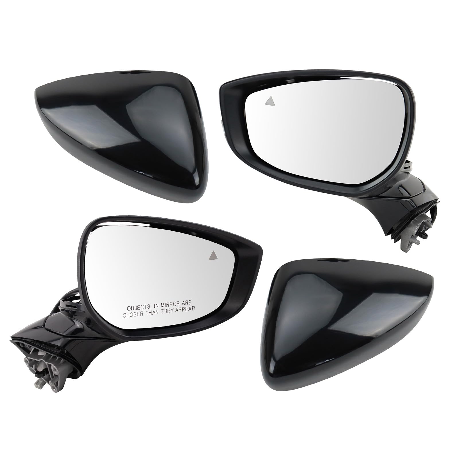 TRQ Driver & Passenger Side Mirror Set with Heating - Compatible with 2019-2021 Mazda 3 (MA1320241, MA1321241) - Replacement for Broken or Foggy Mirrors - Perfect for Winter Driving & Enhanced Visibility