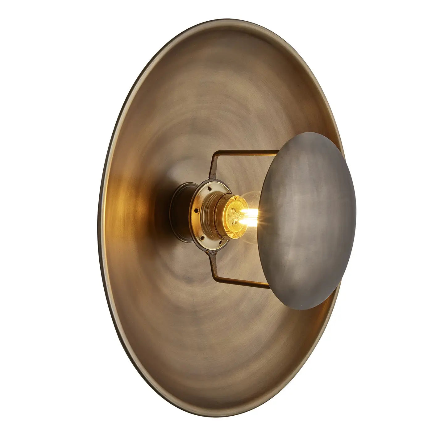 Boston Round Metal Diffuser Wall Light - Vintage Industrial Style with Multiple Finishes - Perfect for Living Room, Bedroom & Hallway Lighting