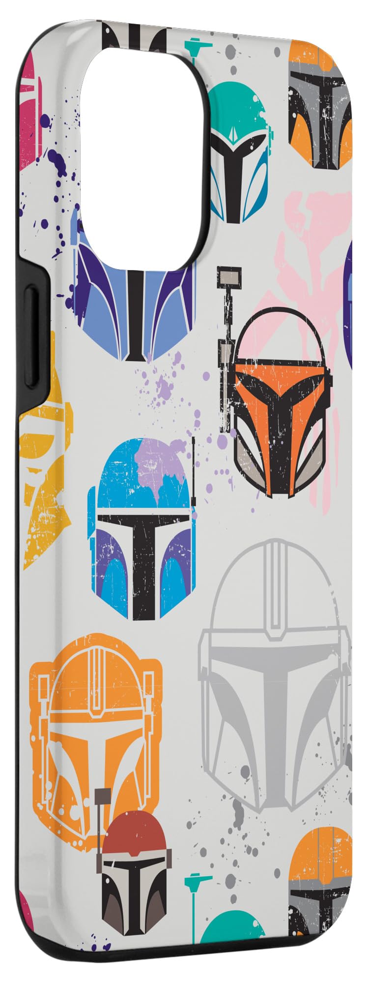 iPhone 12 Pro Max Case - Star Wars The Mandalorian Bounty Hunter Helmets Color Splash Design | Protective Phone Cover for Fans | Perfect for Everyday Use, Cosplay Events & Gift Giving