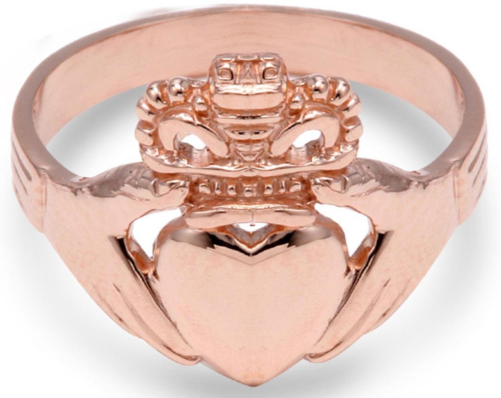 Rose Gold Claddagh Ring for Women - Traditional Irish Love Friendship Loyalty Wedding Band (Size 4.5) - Perfect for Valentine's Day, Anniversary & Celtic Jewelry Gifts