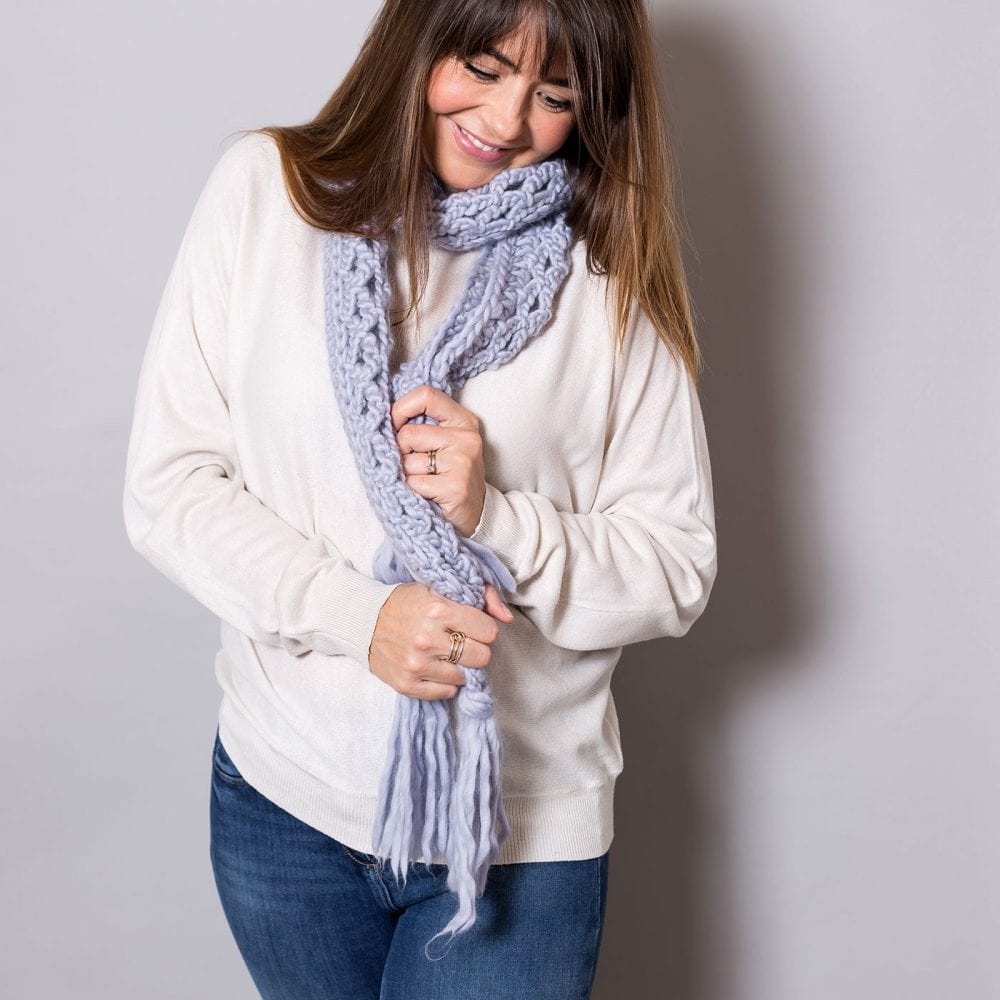 DIY Maya Scarf Crochet Kit for Beginners - Soft Yarn & Complete Accessories - Perfect for Winter Fashion, Handmade Gifts & Cozy Home Projects