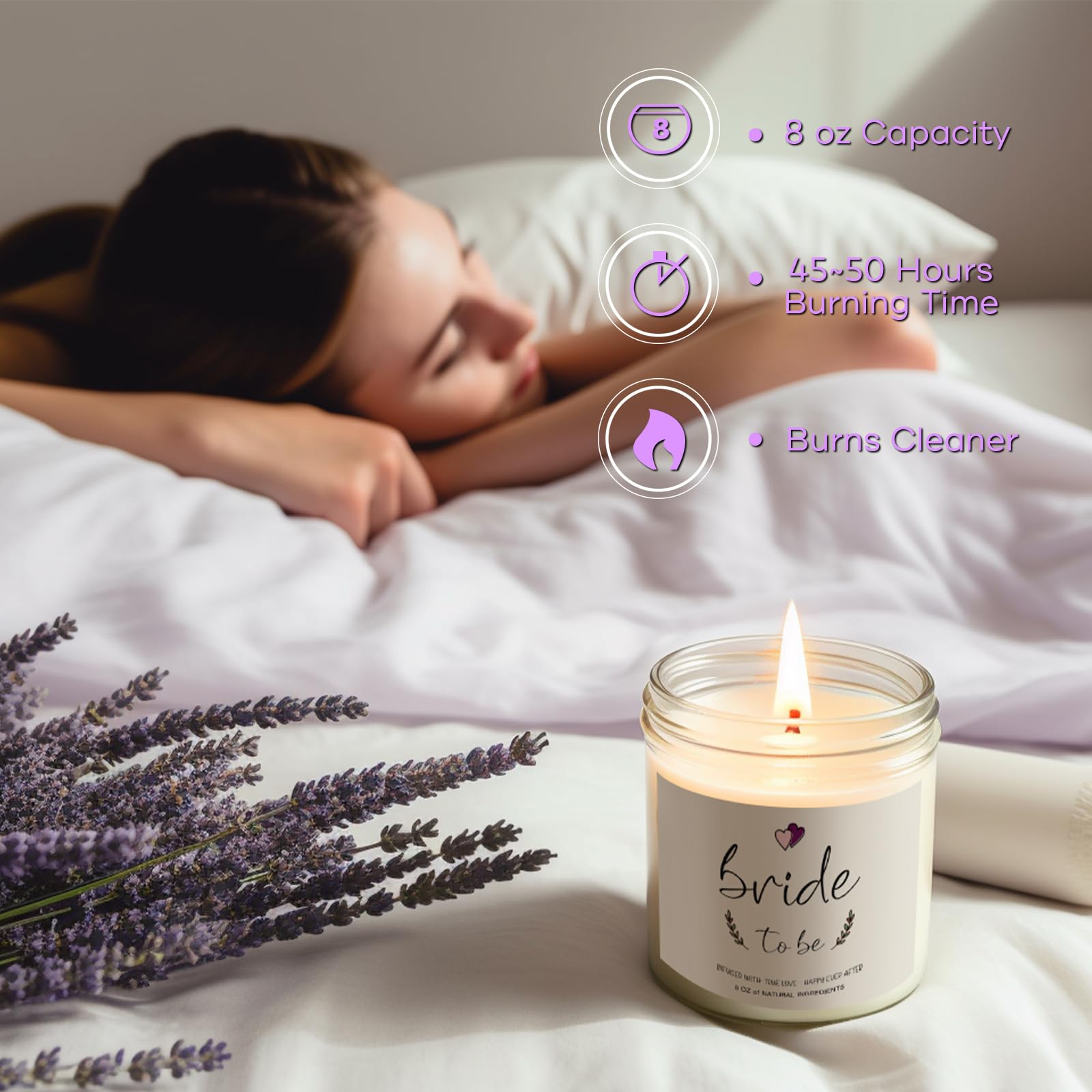 Elegant Bridal Shower Gifts for Bride to Be - Romantic Scented Candle for Engagement & Bachelorette Parties - Perfect for Wedding Showers, Bridal Luncheons & Newlywed Home Decor