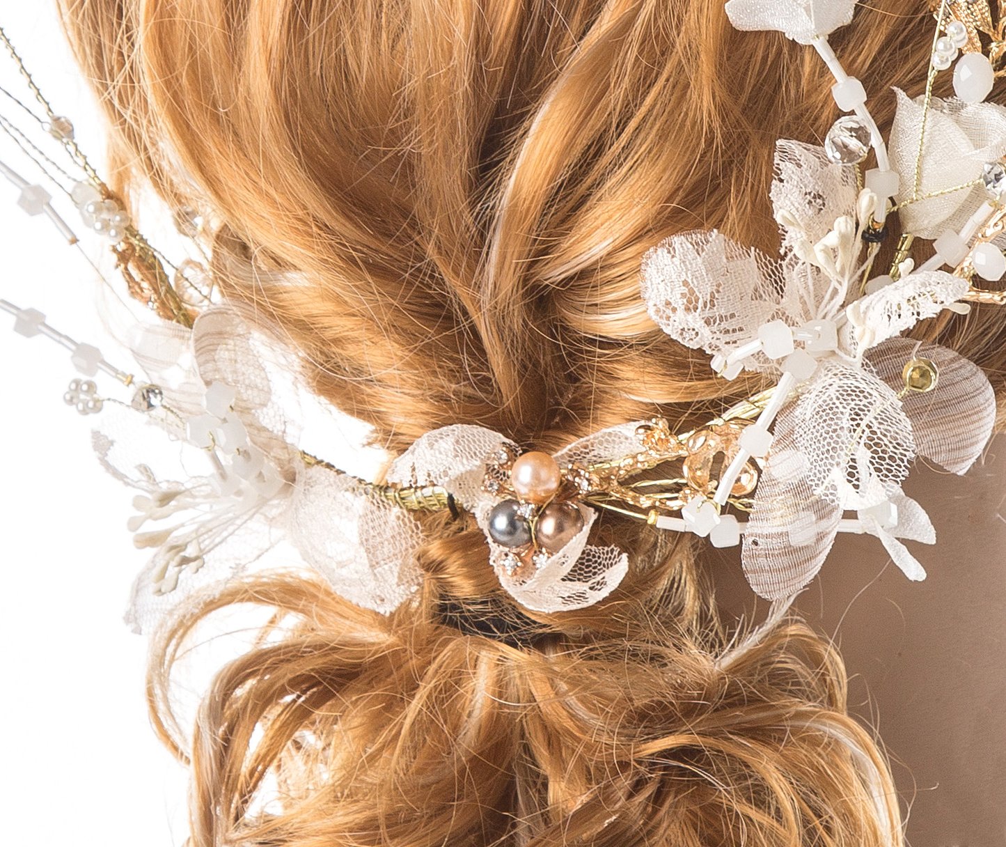 Silver Floral Hair Vine for Weddings - Elegant Bridal Headpiece & Hair Wreath Style Clip | Perfect for Boho Brides, Prom, and Formal Events