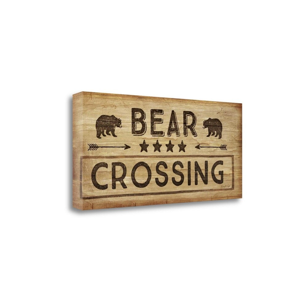 Bear Crossing By Jennifer Pugh - Premium Fine Art Giclee Print on Gallery Wrapped Canvas - Ready to Hang Wall Decor for Living Room, Bedroom & Office