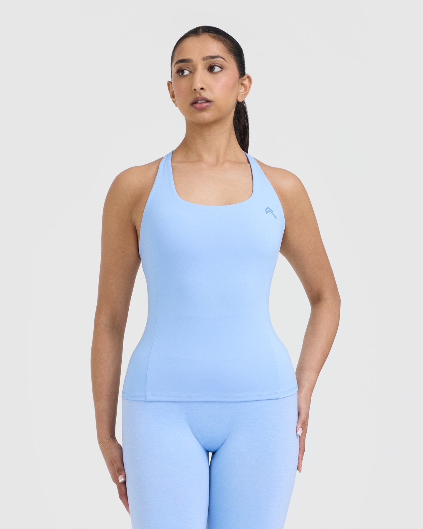 Timeless Square Neck Vest for Women - Powder Blue Sleeveless Tank Top | Casual Summer Outfit, Layering Piece, Beach Cover-Up