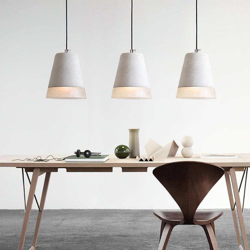 Delia Vintage Industrial Cement Pendant Light - Modern Farmhouse Ceiling Lighting Fixture for Kitchen, Dining Room, Bar & Cafe