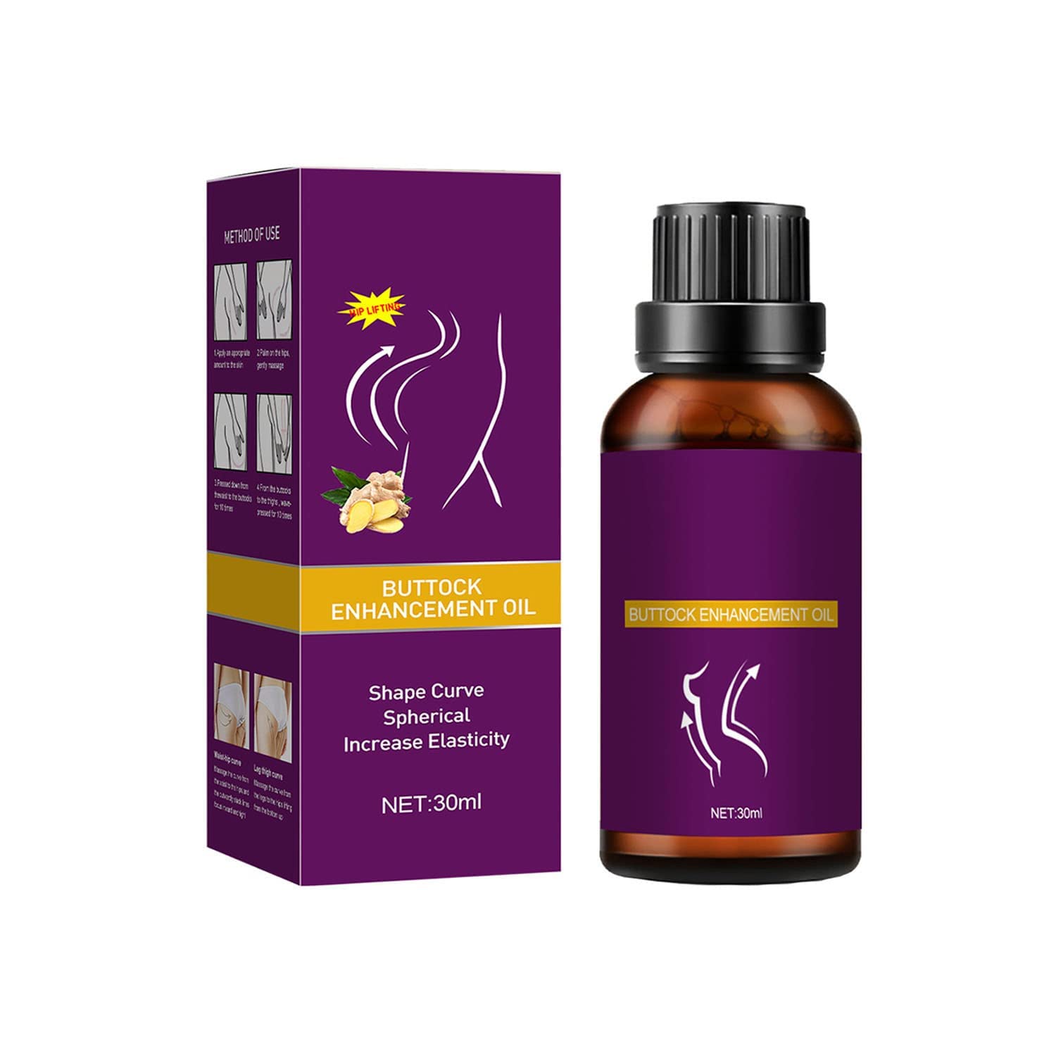 BIERDAN Butt Enhancement Oil - Firming & Sculpting Massage Cream for Women & Men | Natural Plumping for a Sexy Look | Perfect for Body Contouring & Skin Tightening