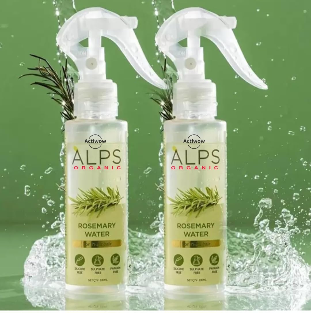 Organic Rosemary Water Spray 200ml for Hair Growth & Scalp Care - Natural Hair Treatment for Thicker, Healthier Hair (Pack of 2) | Perfect for Daily Hair Routine, Post-Workout Refresh & Travel Essentials