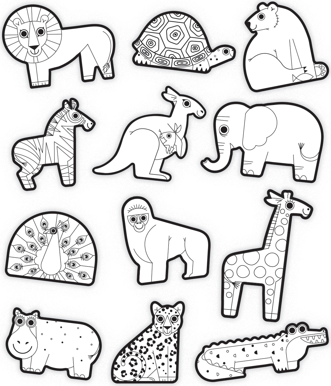 Animal Coloring Stickers for Kids - Fun DIY Art Activity for School Projects & Home Crafts