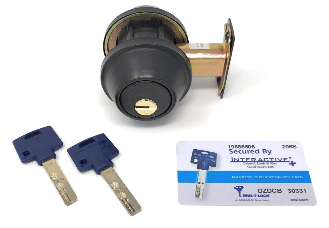 MUL-T-LOCK Cronus Interactive+ Double Cylinder Deadbolt Lock - Oil Rubbed Bronze Finish - High Security Door Lock for Homes & Businesses