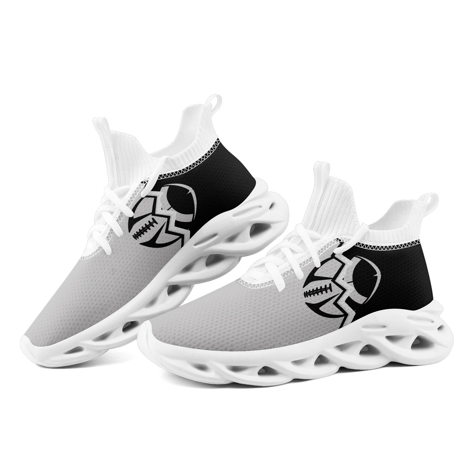Custom Grey & Black Las Vegas Maxsoul Personalized Sneakers for Men & Women - Comfortable Walking Shoes for Travel, Work & Casual Wear (Style FN030A D028017 26)