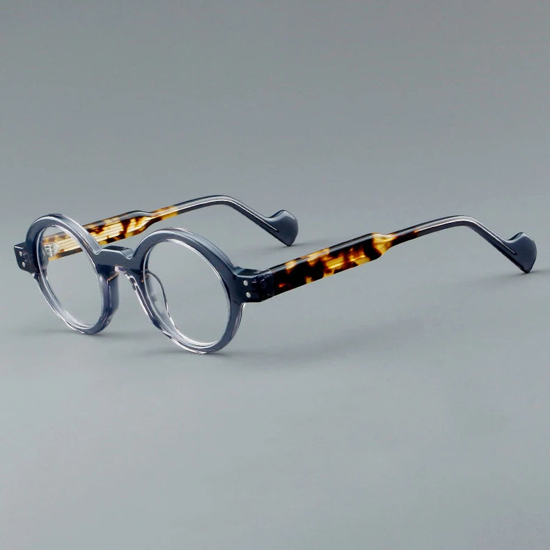 CCspace Unisex Full Rim Round Acetate Eyeglasses 57257 - Stylish Lightweight Frame for Men & Women - Perfect for Reading, Work, and Everyday Fashion